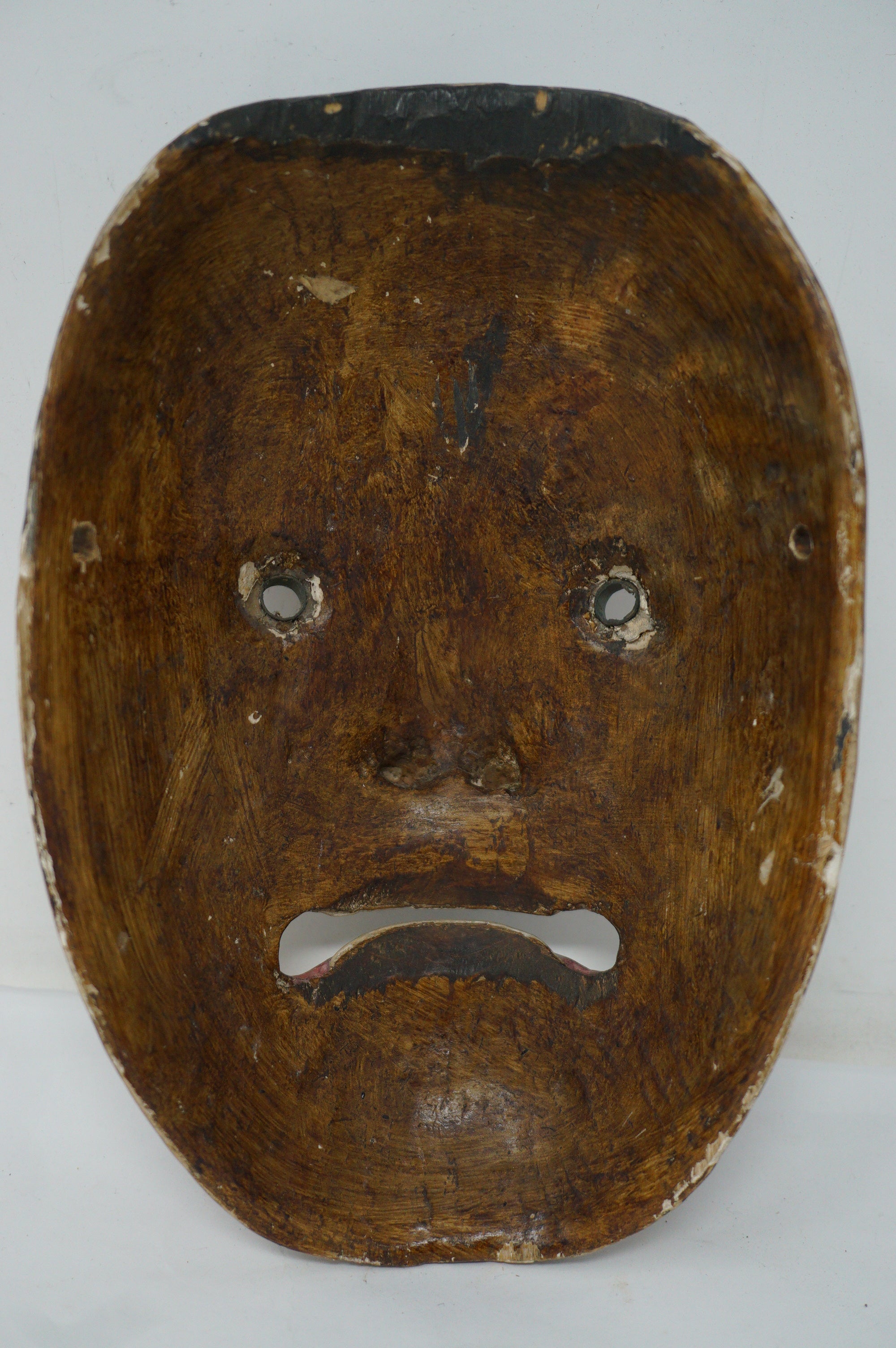 Japanese Meiji Era Noh-Theater Wooden Mask in Otoko Style Original from Japan 0331F10