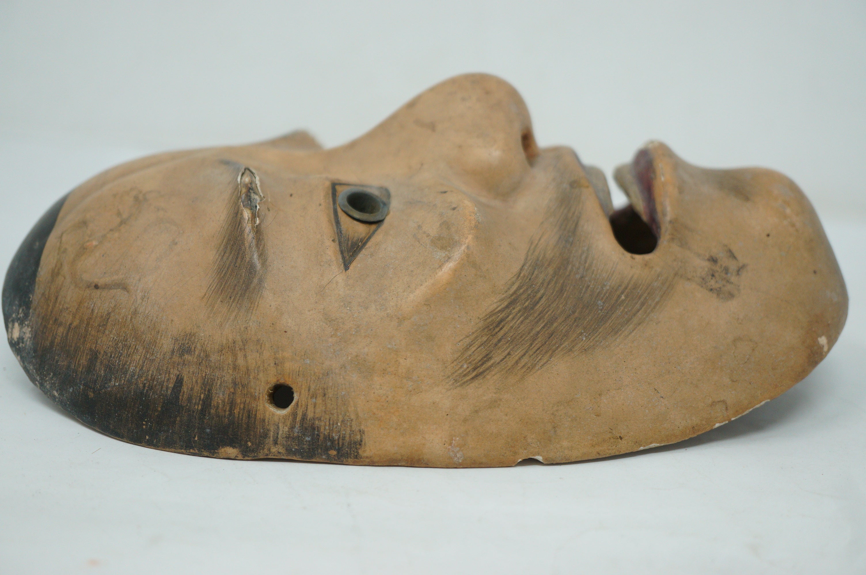 Japanese Meiji Era Noh-Theater Wooden Mask in Otoko Style Original from Japan 0331F10