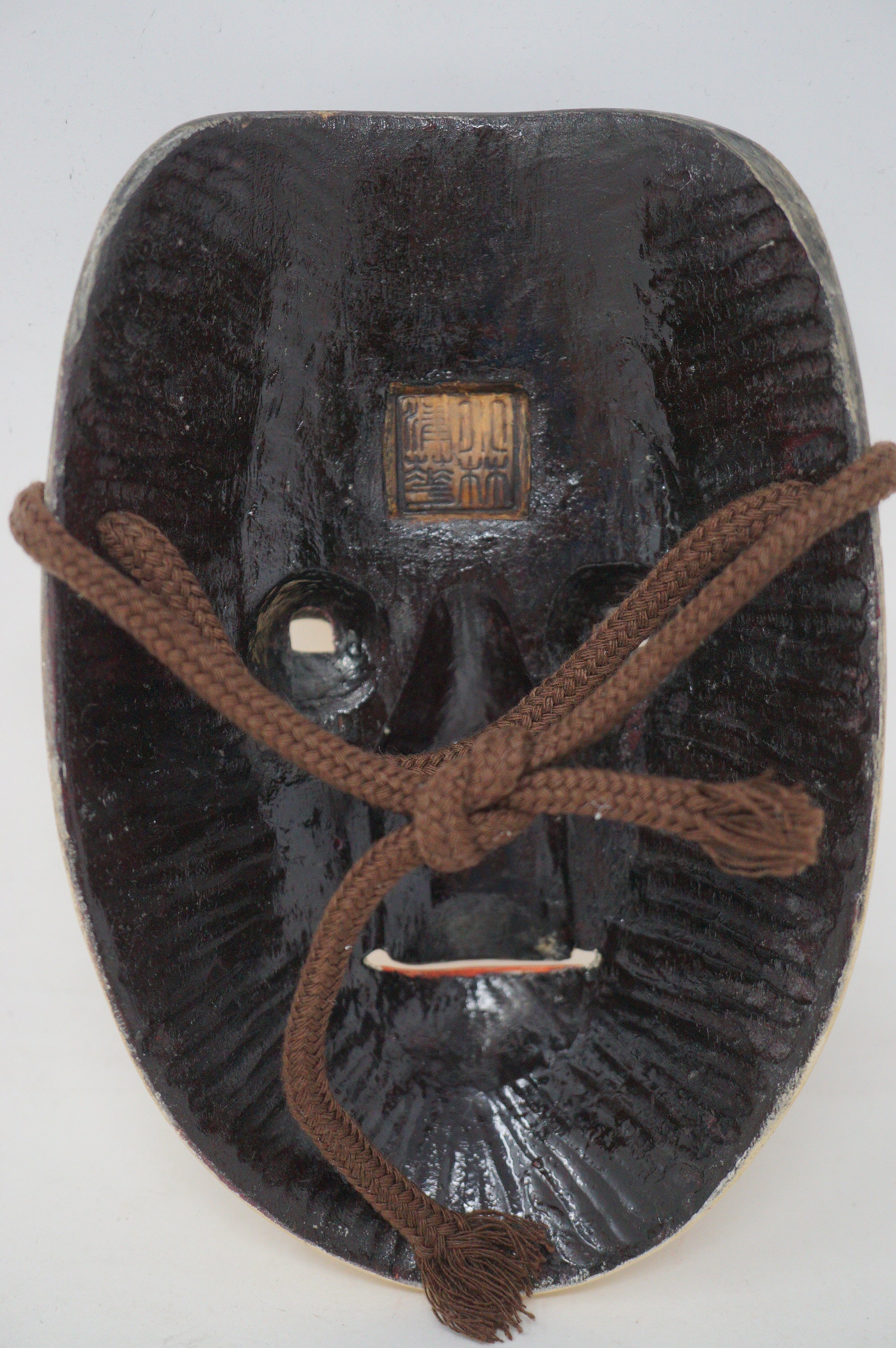 Vintage Wooden Kyogen Theater Mask - Boy 0602D10