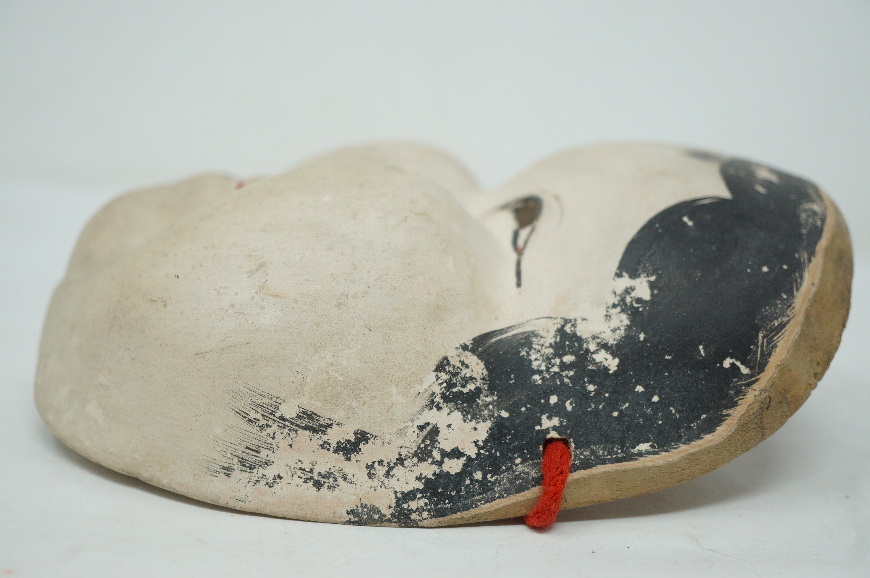 Japanese Meiji Era Noh-Theater Okame Style Wooden Mask Original in Linen Bag from Japan 0331F13