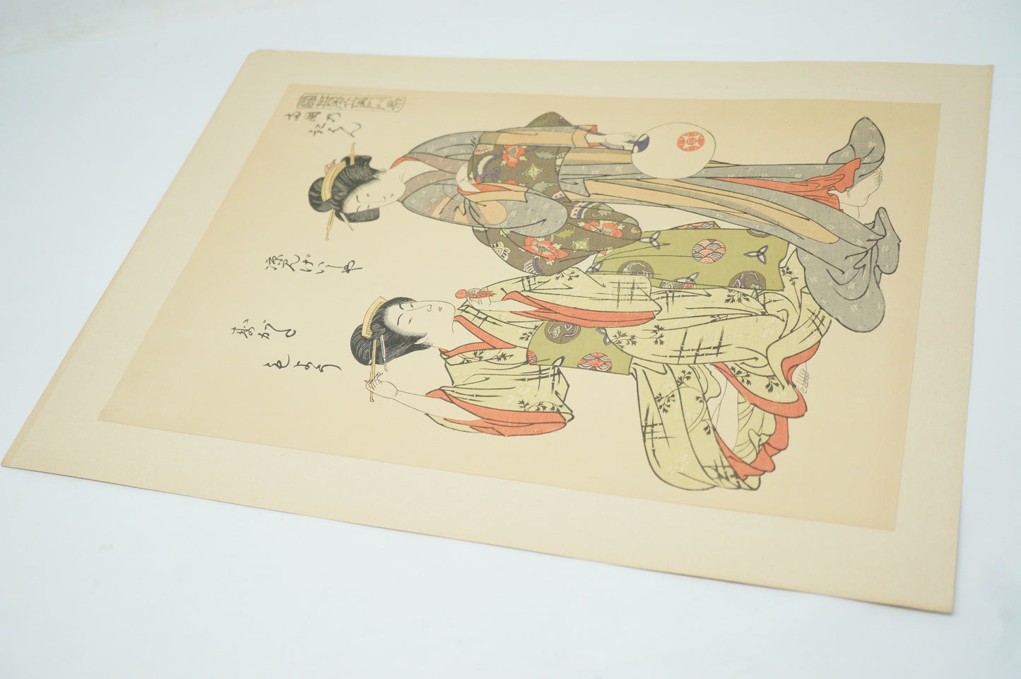 日本品质 1920 年代木版画重印,作者:北尾重政 - 归帆 0904E13