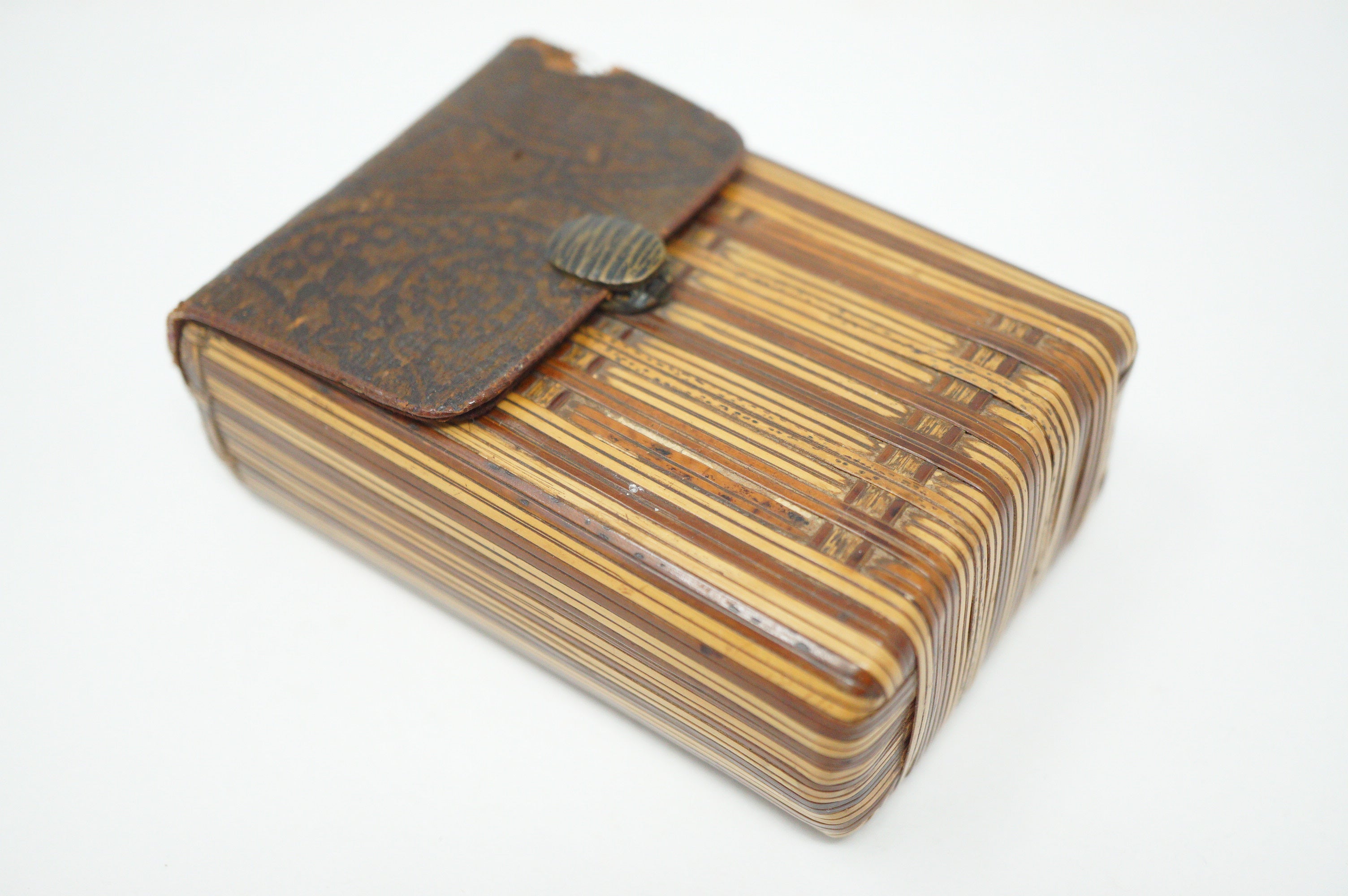 Meiji Era Woven Bamboo Cigarette Case from Japan 0602D14