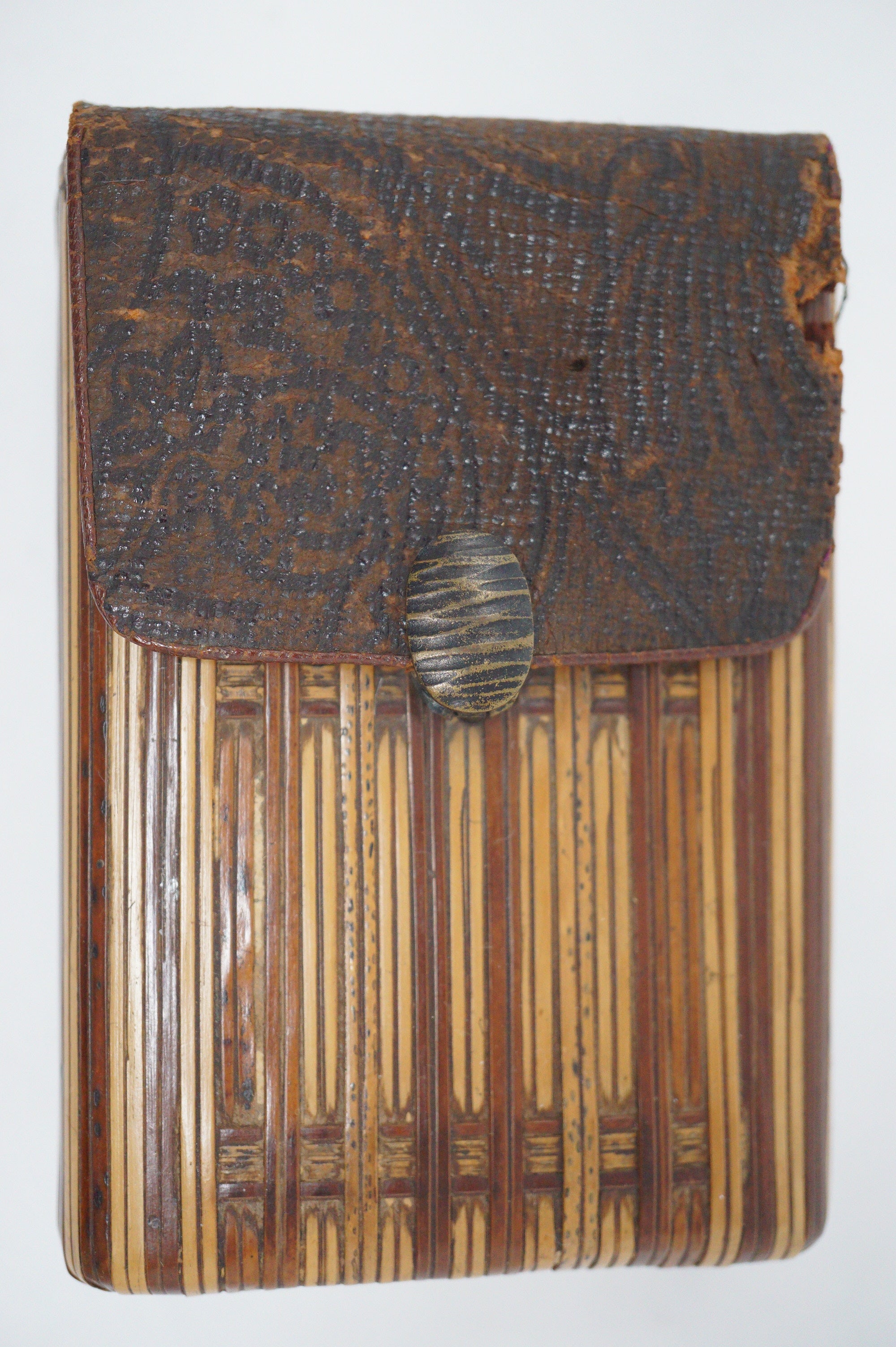 Meiji Era Woven Bamboo Cigarette Case from Japan 0602D14