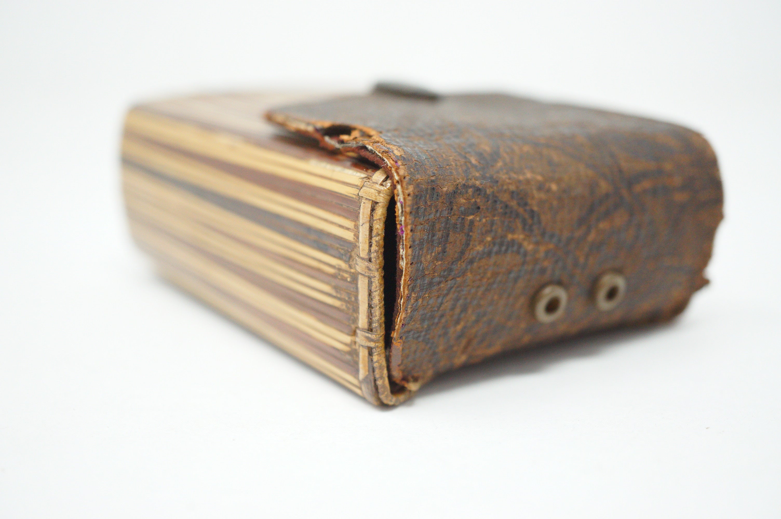 Meiji Era Woven Bamboo Cigarette Case from Japan 0602D14
