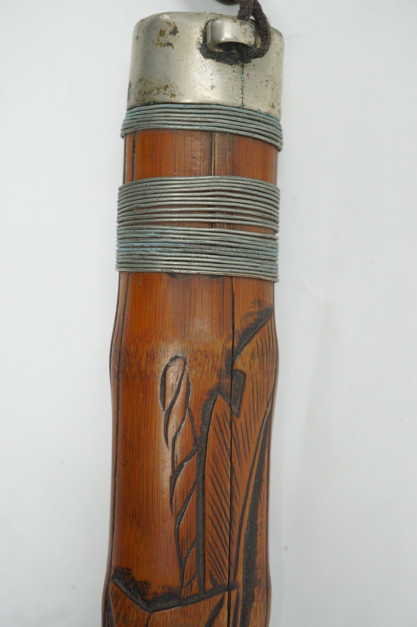 Japanese Kisseru Smoking Pipe & fine crafted Bamboo Container from Japan 0130F15