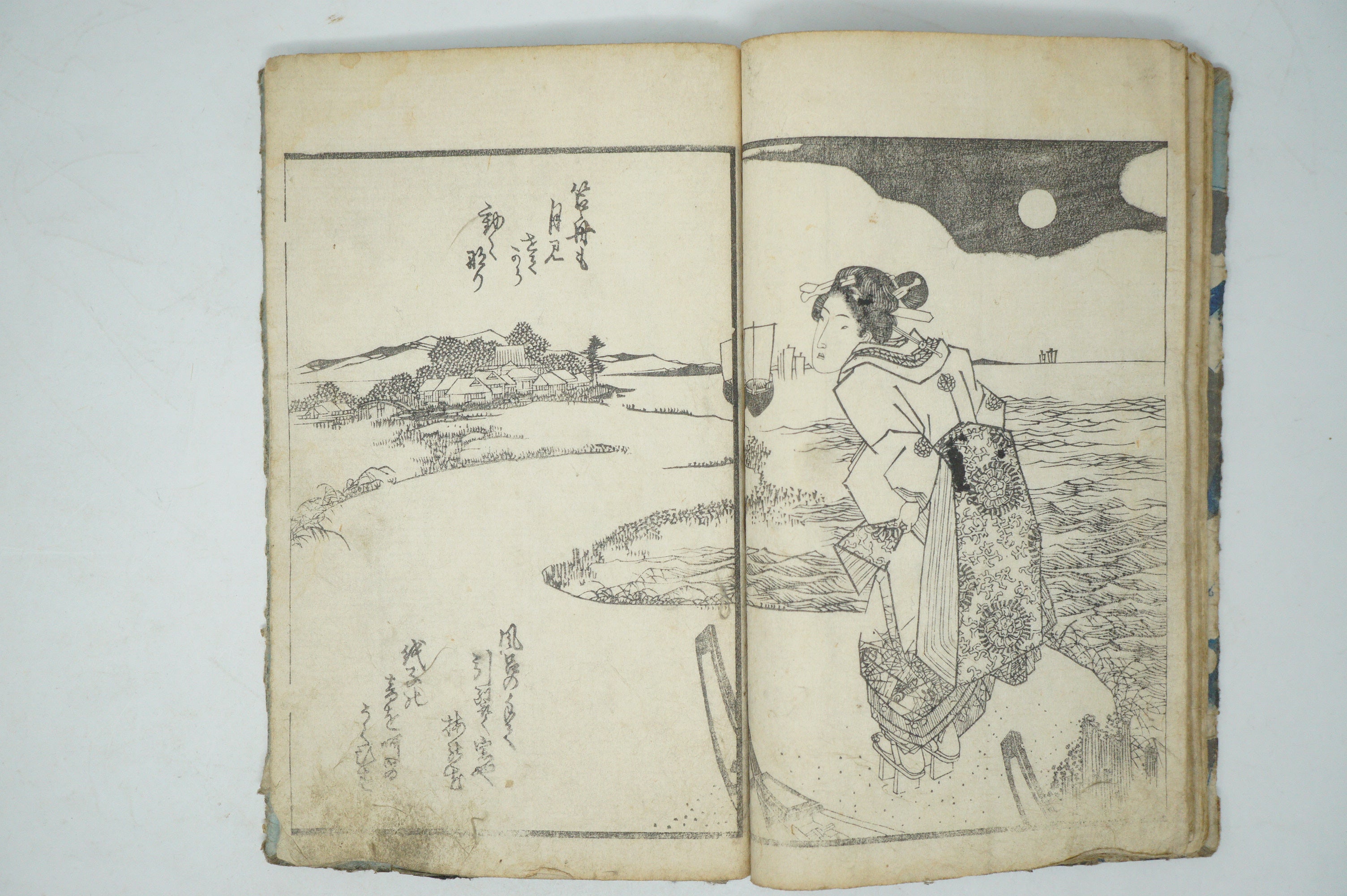 Original Woodblock Manga Book Set x3 with detailed Images by Seisai Eiichi from Japan 0603E16