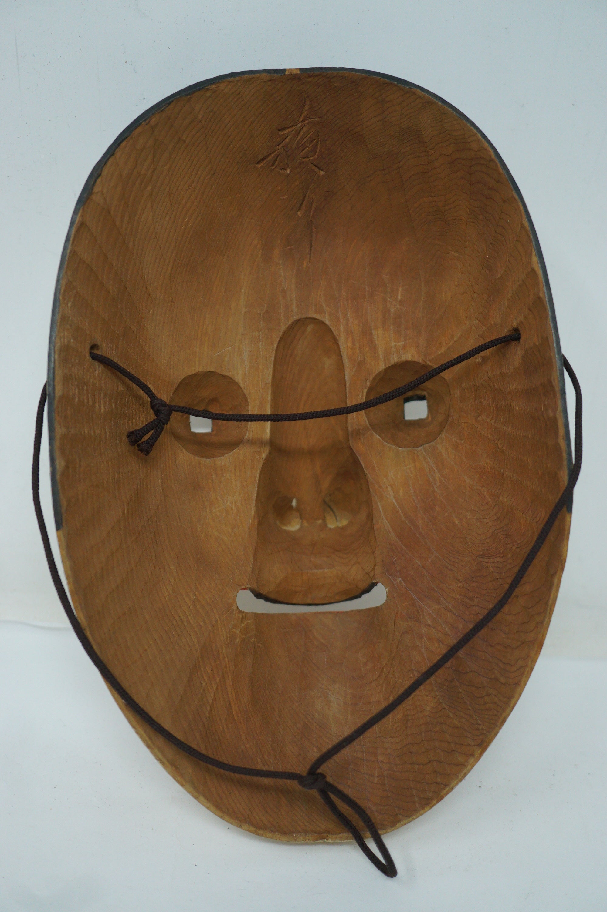 Japanese Noh-Theater Wooden Mask in Ko-Omote Style Signed Original from Japan 0331F1