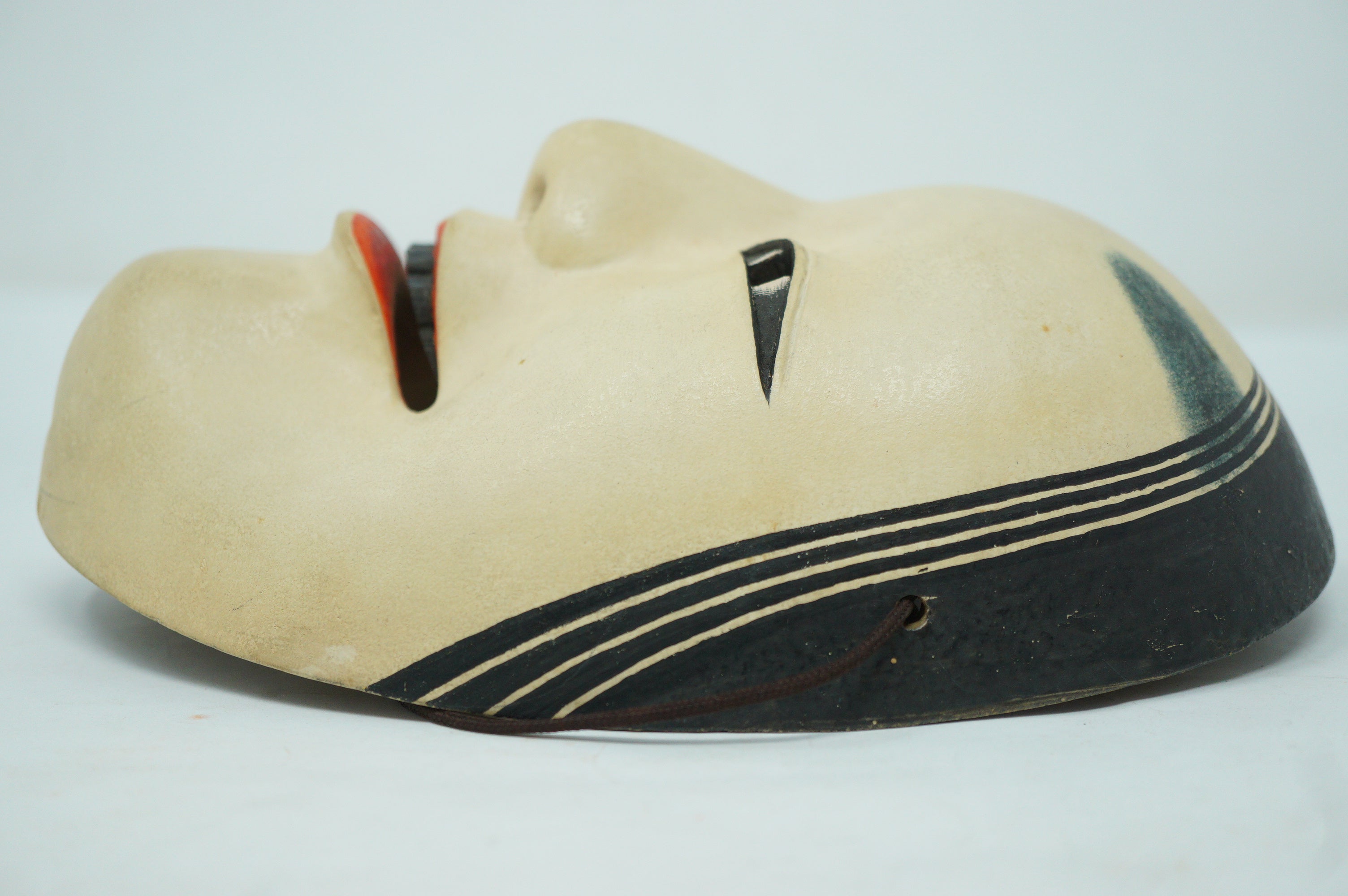Japanese Noh-Theater Wooden Mask in Ko-Omote Style Signed Original from Japan 0331F1