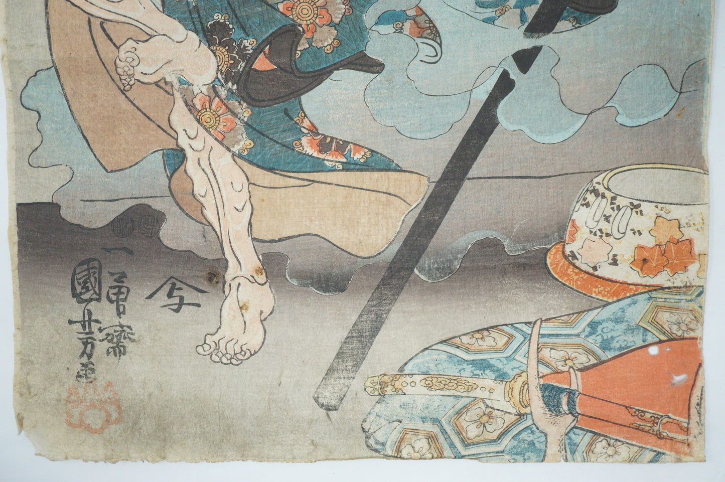 Japanese Woodblock Print Original by Utagawa Kuniyoshi -Yamakawa Danjiro- from Japan 0730F1