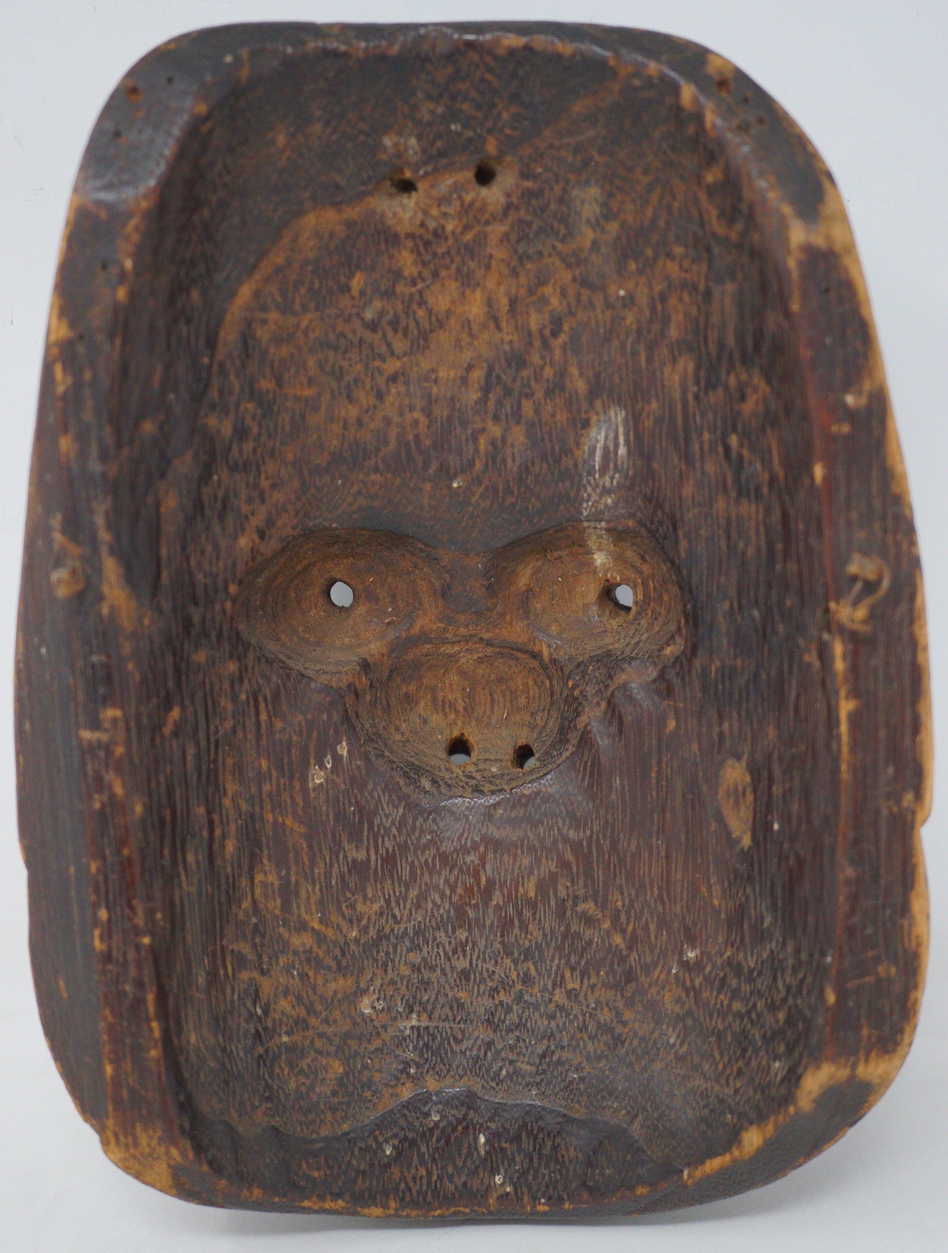 Japanese Antique Kiri Otafuku Noh Theater Mask Original from Japan 0712D26