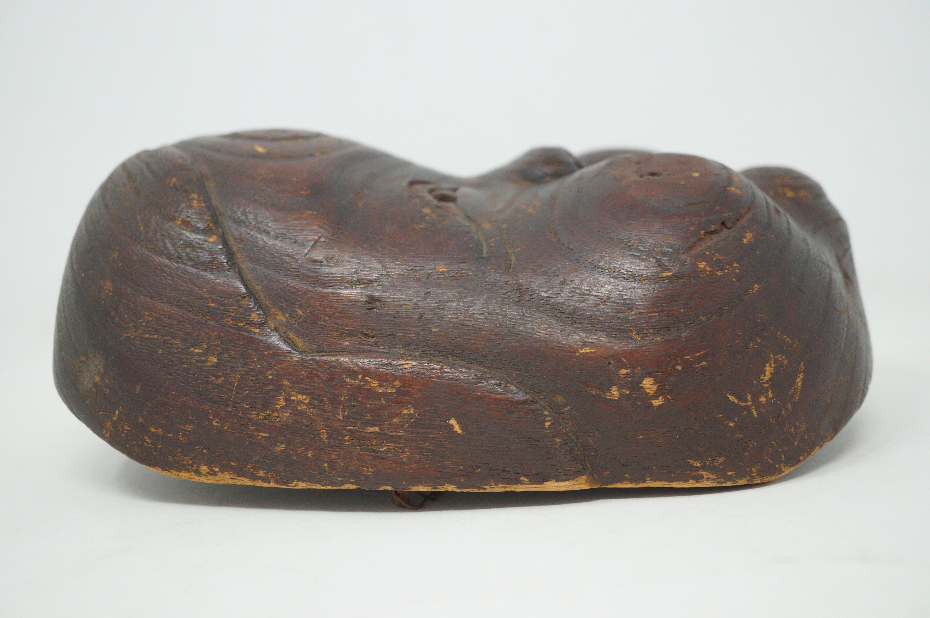 Japanese Antique Kiri Otafuku Noh Theater Mask Original from Japan 0712D26