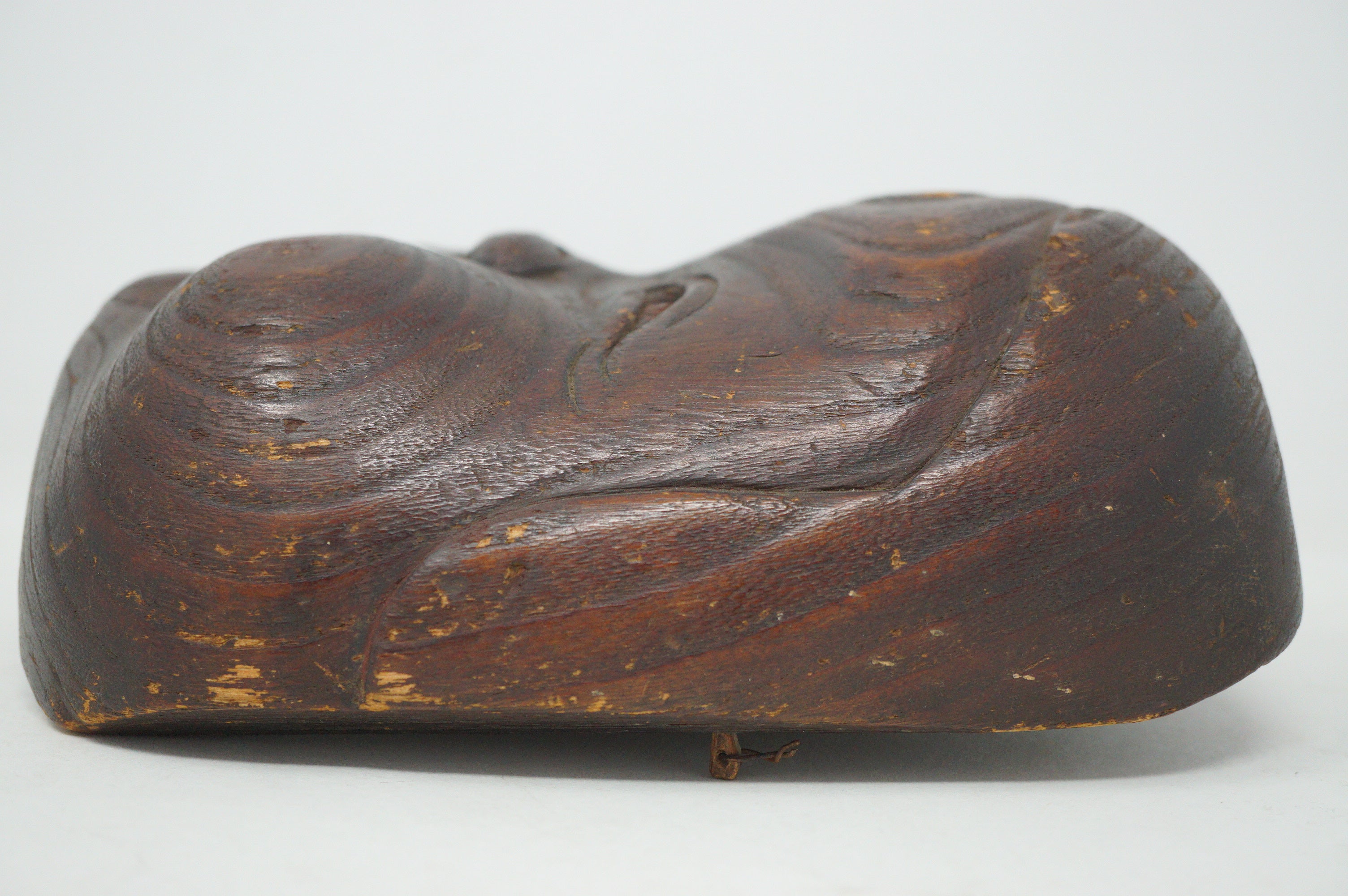 Japanese Antique Kiri Otafuku Noh Theater Mask Original from Japan 0712D26