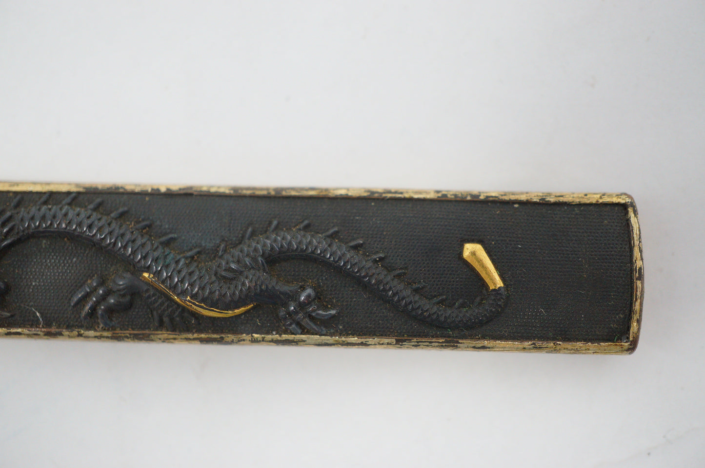 日本 Kozuka 刀带签名 Blade & Dragon Desing 古董原装剑零件 0921D2