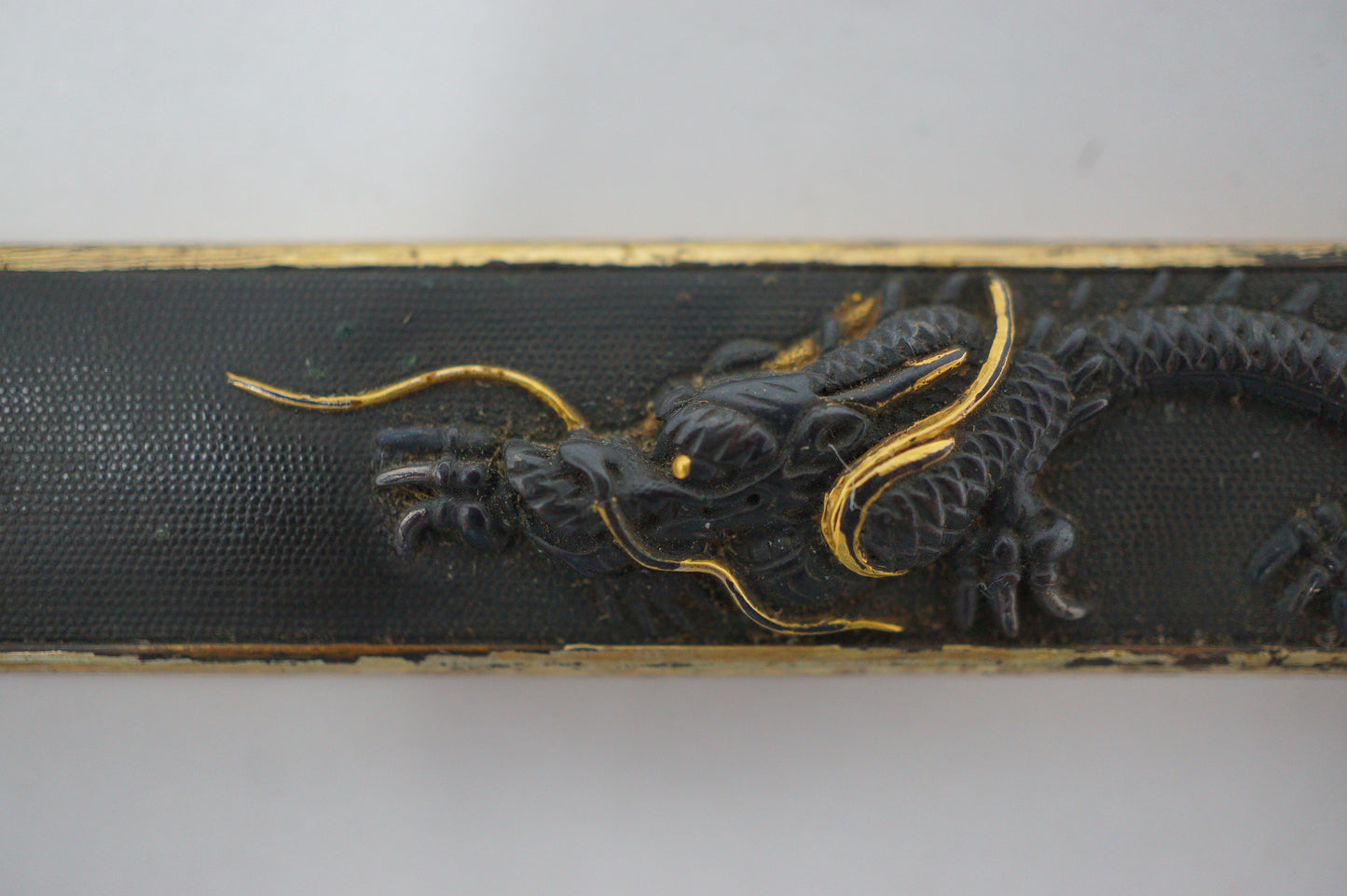 日本 Kozuka 刀带签名 Blade & Dragon Desing 古董原装剑零件 0921D2