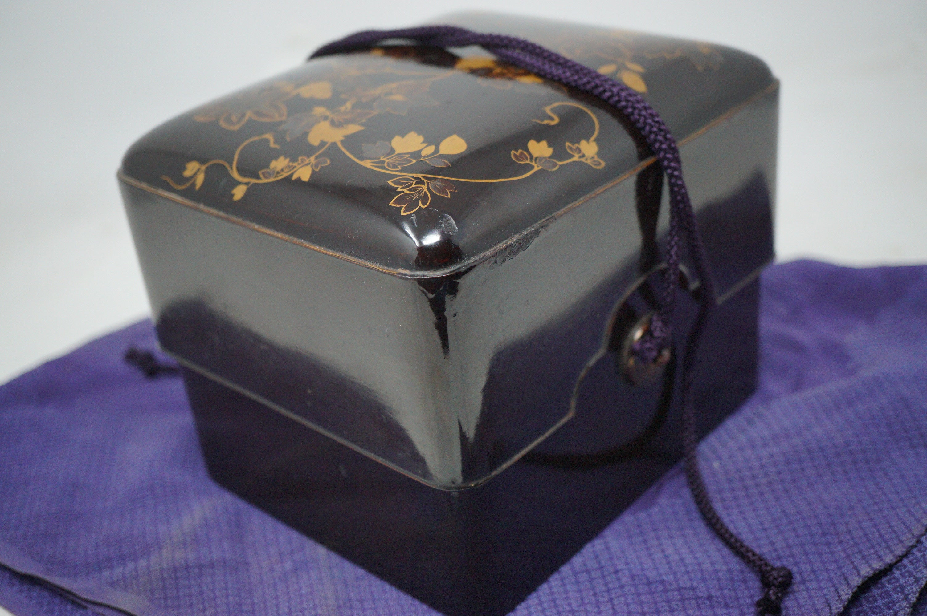 Lacquered Meiji-Period Bento Lunch Box 3 parts 0602D2