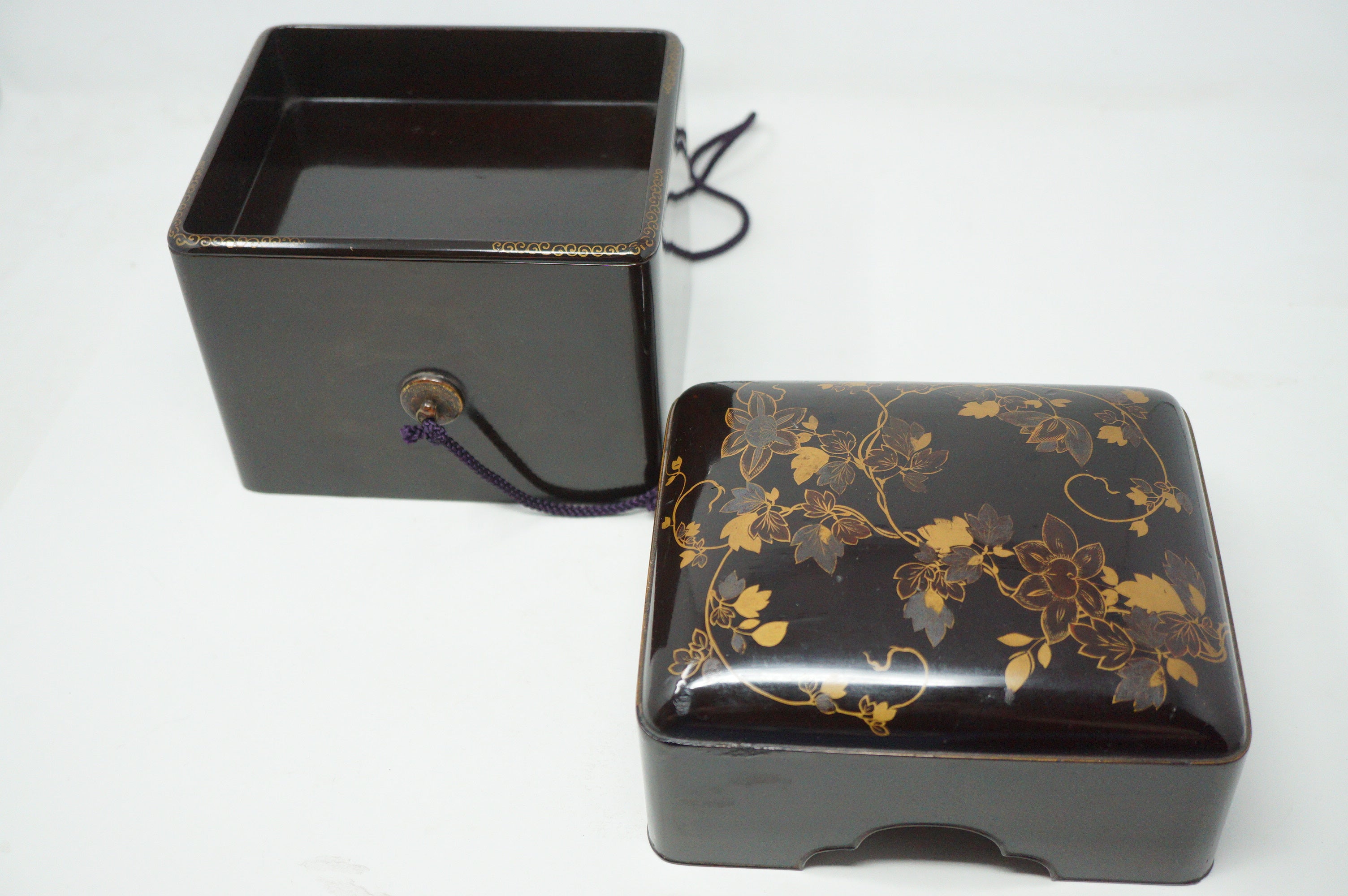 Lacquered Meiji-Period Bento Lunch Box 3 parts 0602D2