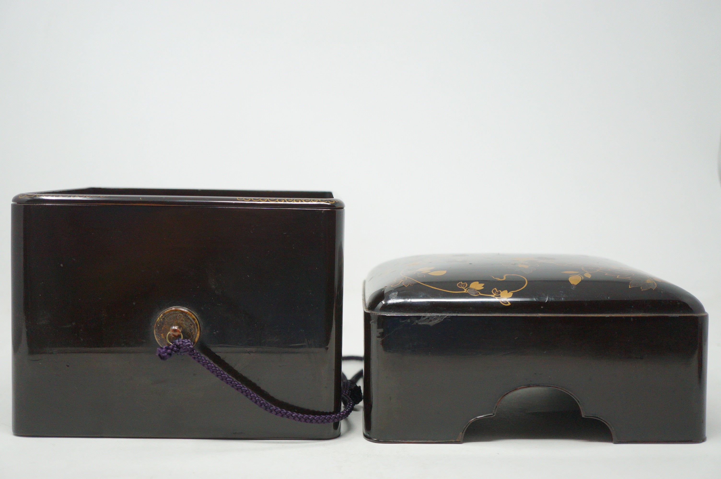 Lacquered Meiji-Period Bento Lunch Box 3 parts 0602D2