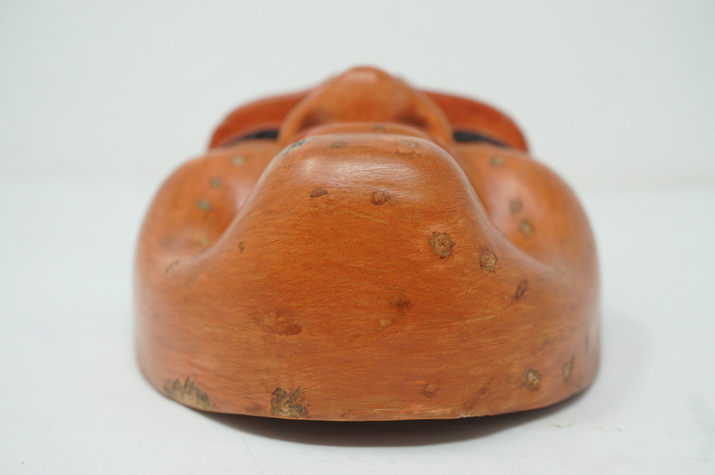 Japanese Wooden Noh Theater Mask Unique & Signed Piece in Quality Silk Bag from Japan 0425F30