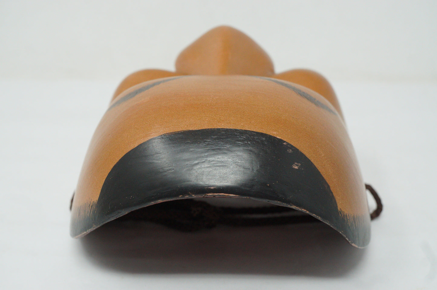 Japanese Ko-Tobide Noh Theater Wooden Mask Signed Piece in Silk Bag from Japan 0425F31