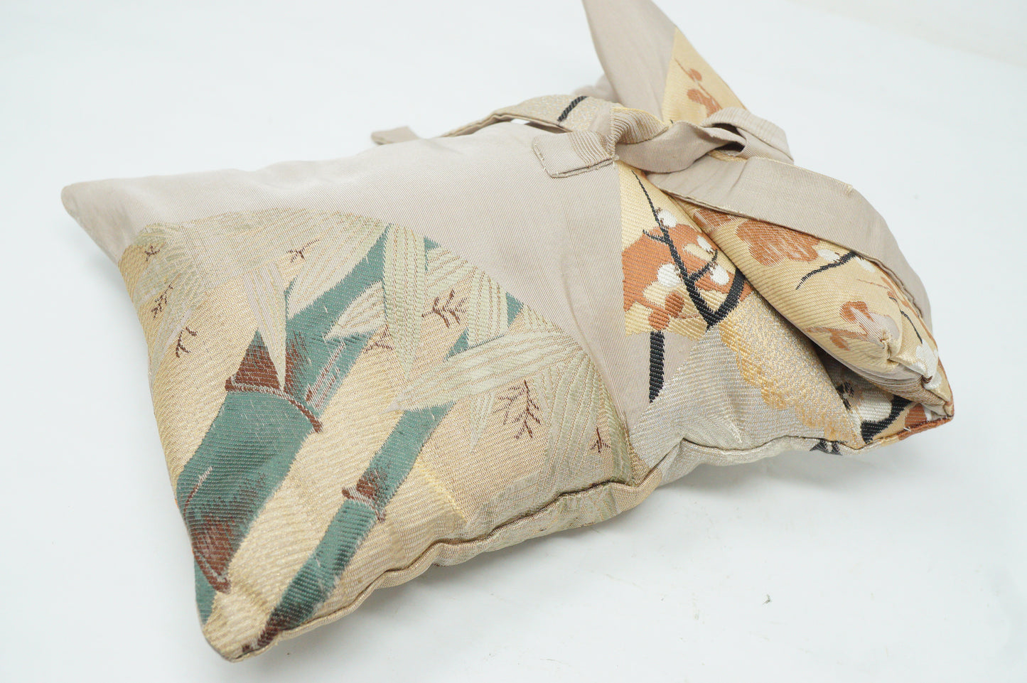 Japanese Ko-Tobide Noh Theater Wooden Mask Signed Piece in Silk Bag from Japan 0425F31