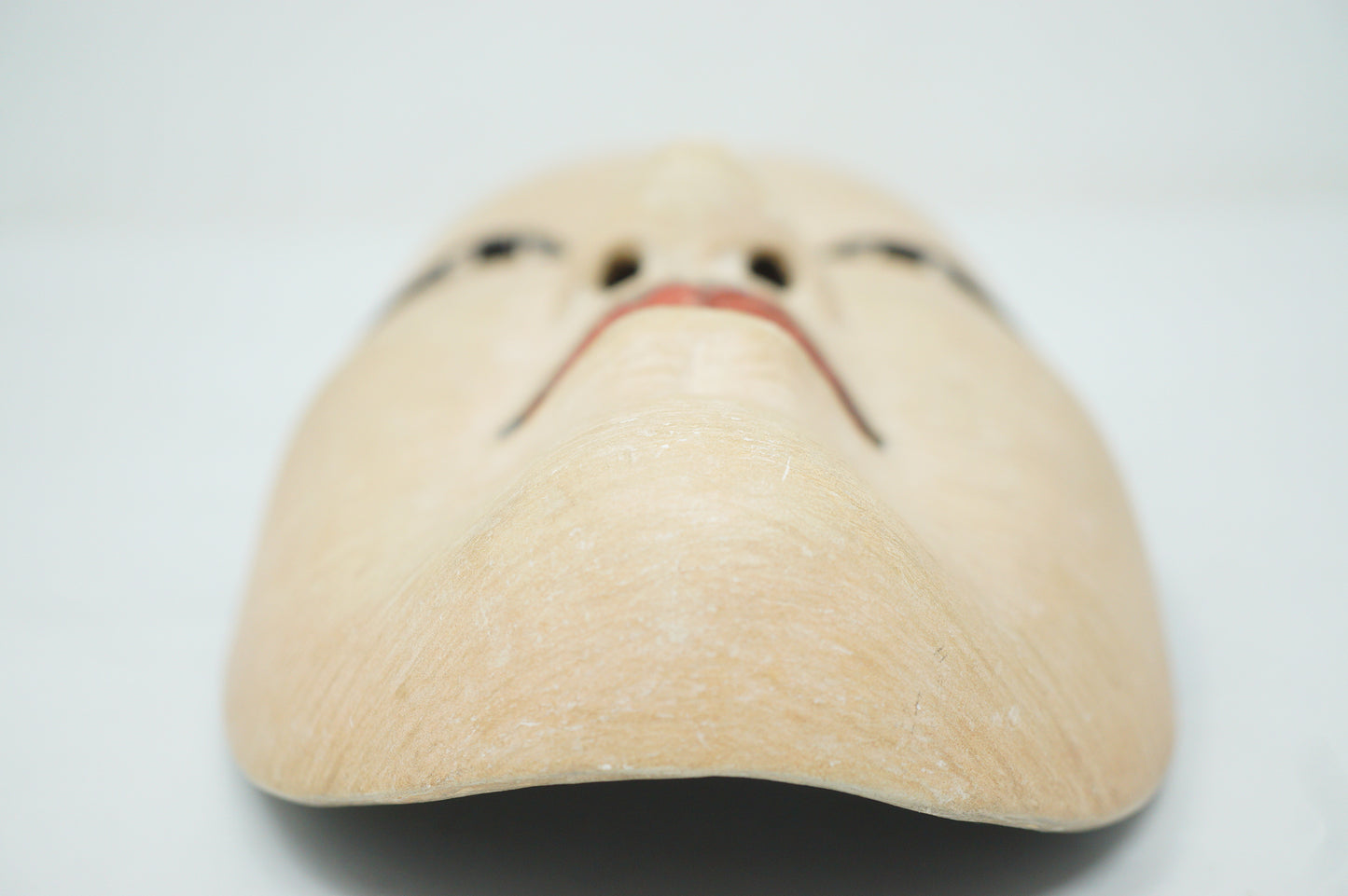 Japanese Fukai Woman's Noh Theater Wooden Mask in Silk Bag Original from Japan 0425F33