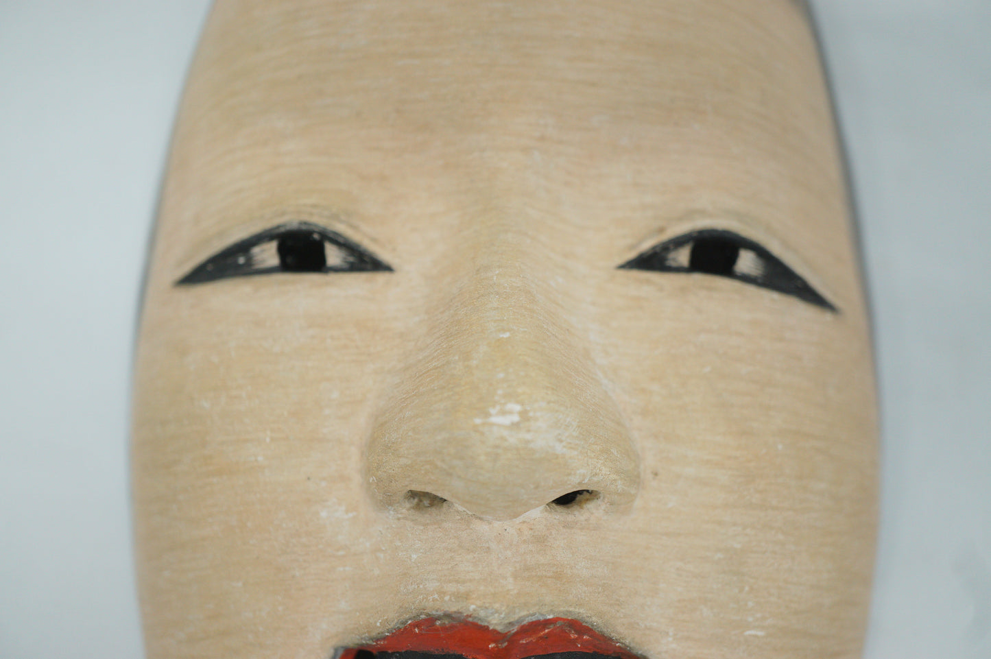 Japanese Fukai Woman's Noh Theater Wooden Mask in Silk Bag Original from Japan 0425F33