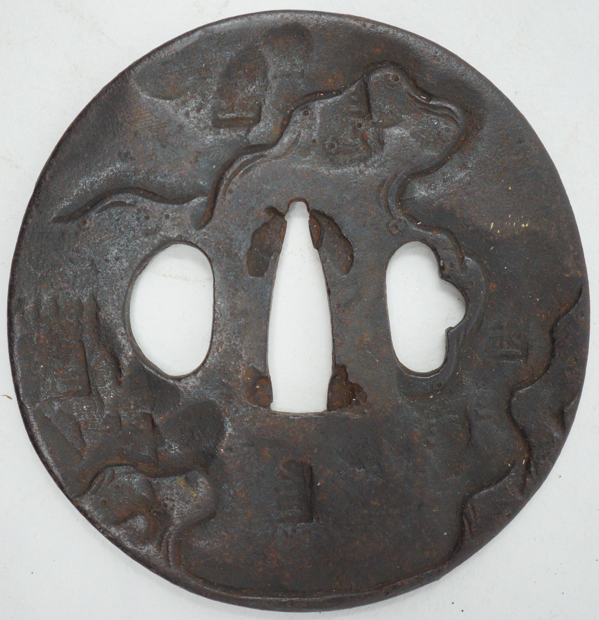 日本江户原装剑卫 124 克铁锷,适用于胁差或武士刀,日本制造 0106F5