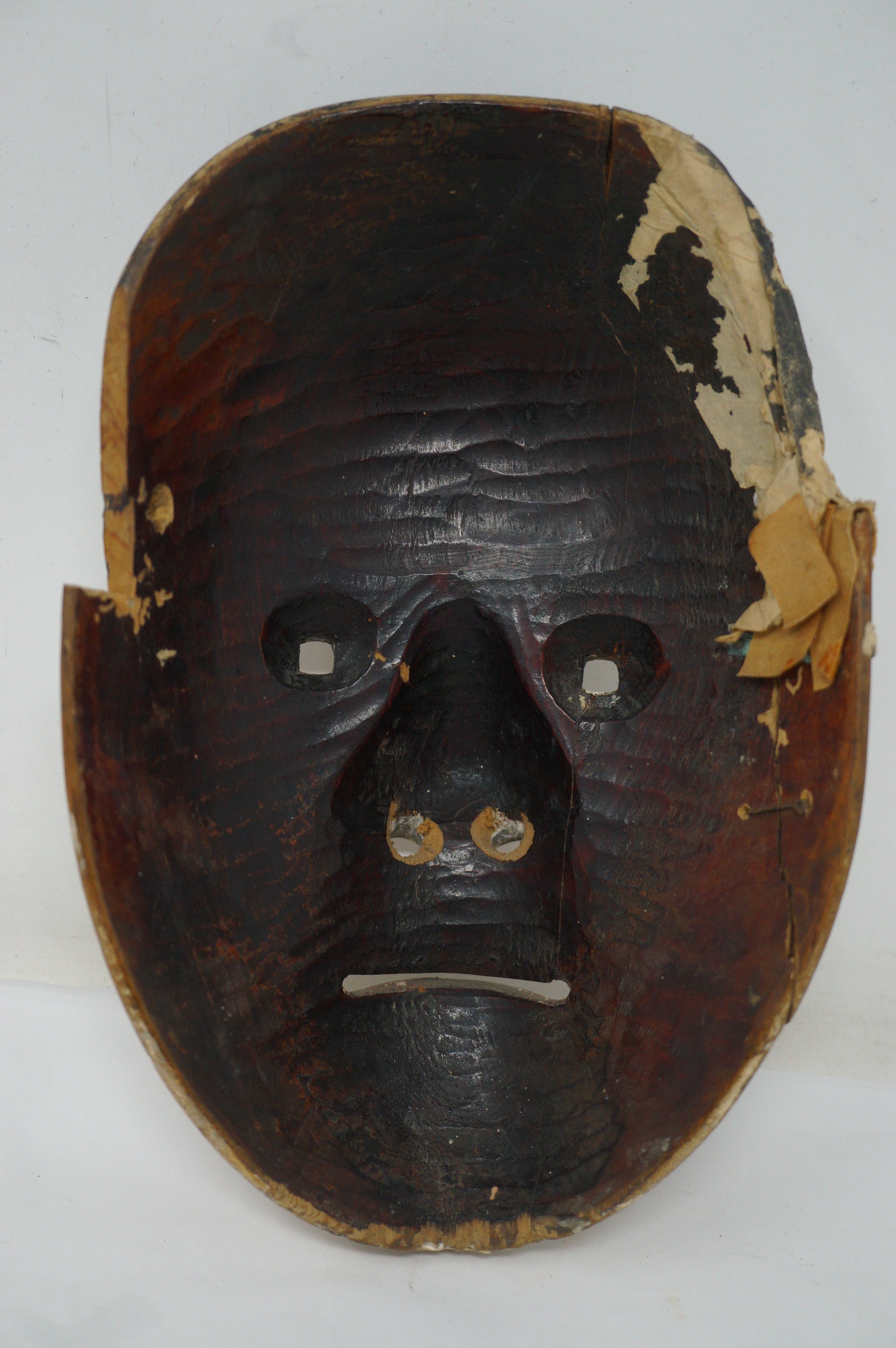 Japanese Meiji Era Noh-Theater Wooden Mask in Deigan Style Original from Japan 0331F5