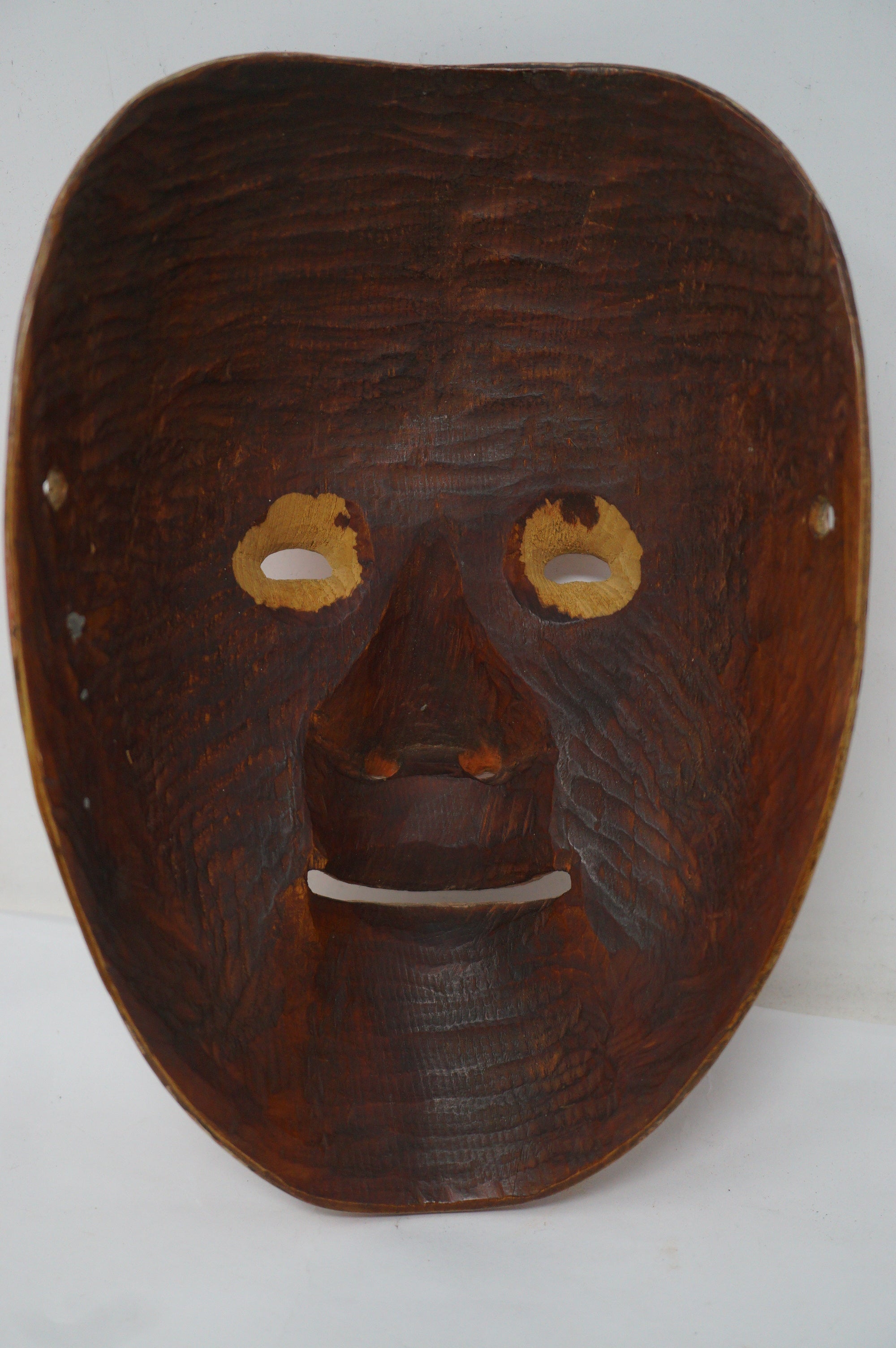 Japanese Meiji Era Noh-Theater Wooden Mask in Otoko Style Original from Japan 0331F7