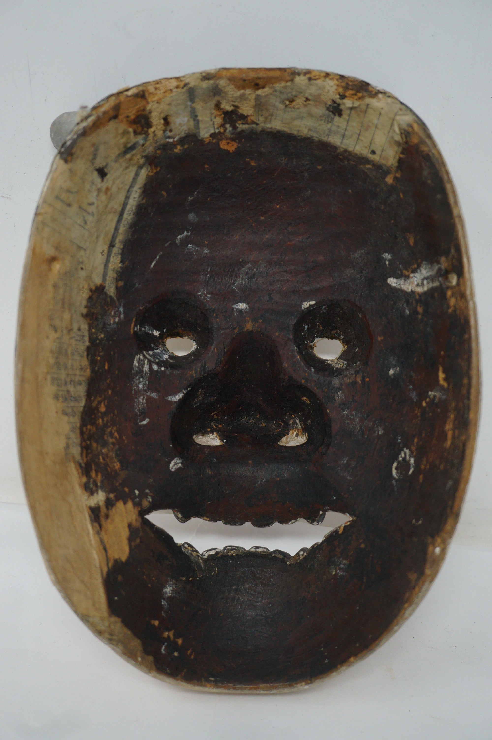 Japanese Meiji Era Noh-Theater Wooden Mask in Namanari Demon Style Original from Japan 0331F9
