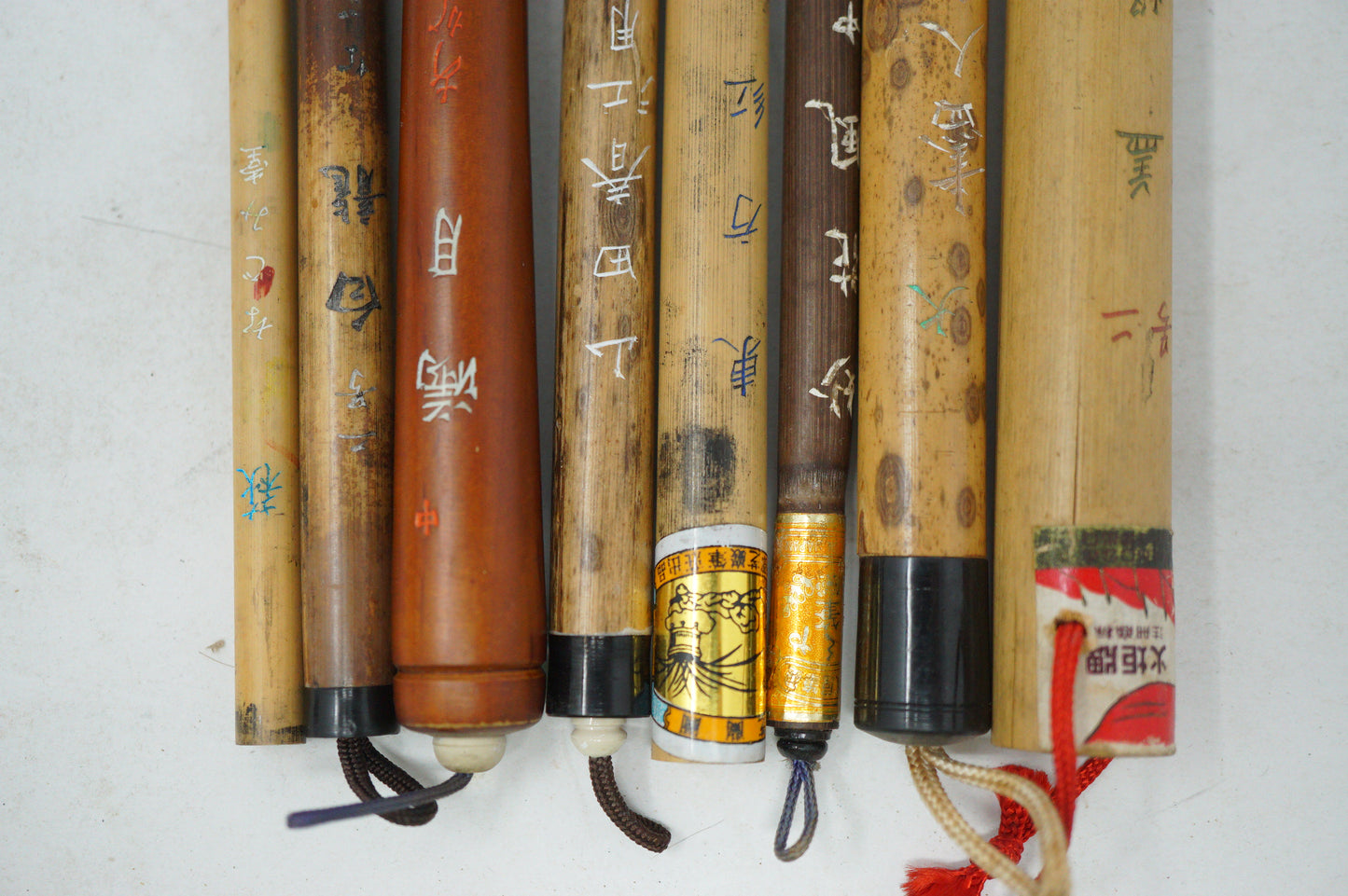 Japanese Fude Calligraphy Brush Collection in Vintage wooden Box 0621D9