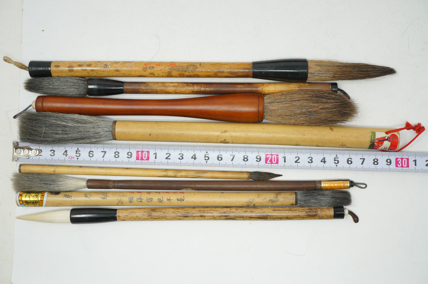 Japanese Fude Calligraphy Brush Collection in Vintage wooden Box 0621D9