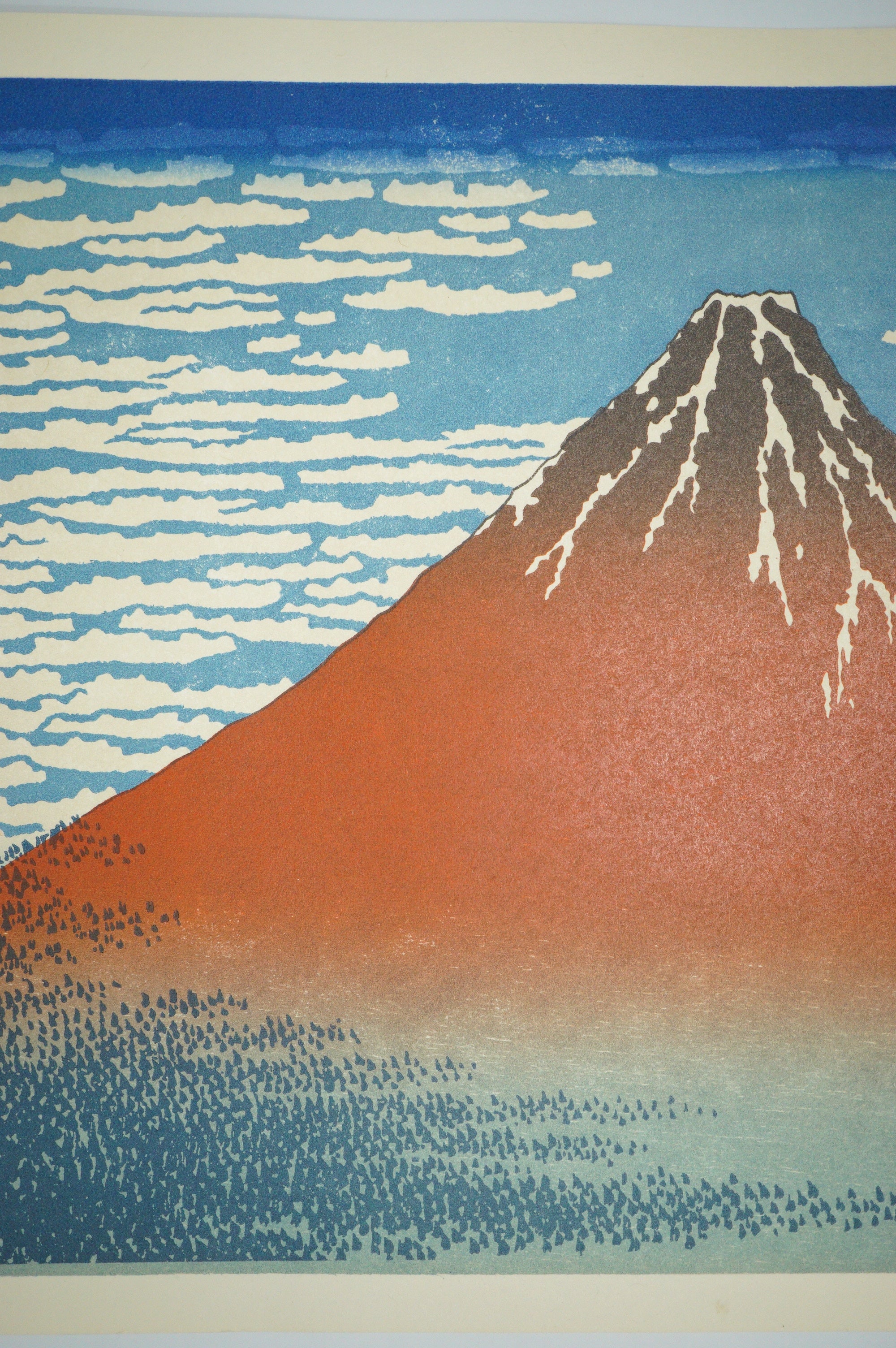 Japanese Woodblock Print Re-carved Edition by Katsushika Hokusai - Red Fuji 0802D1-4