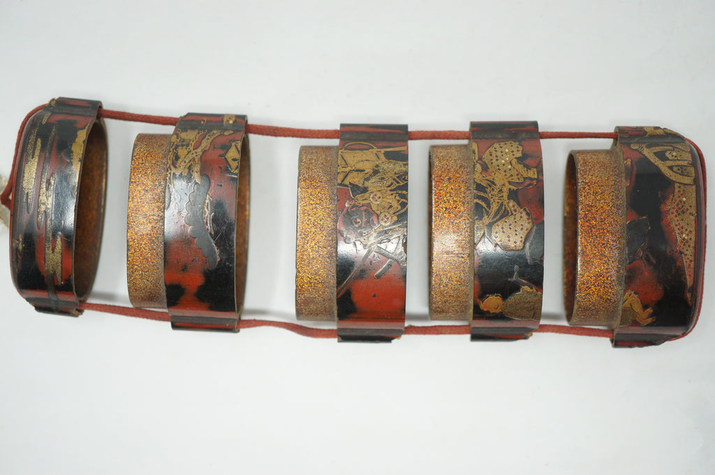 Antique Inro Netsuke & Ojime "Bonsai Tengu Demon & Boy" Design with Maki-e from Japan 0204F10