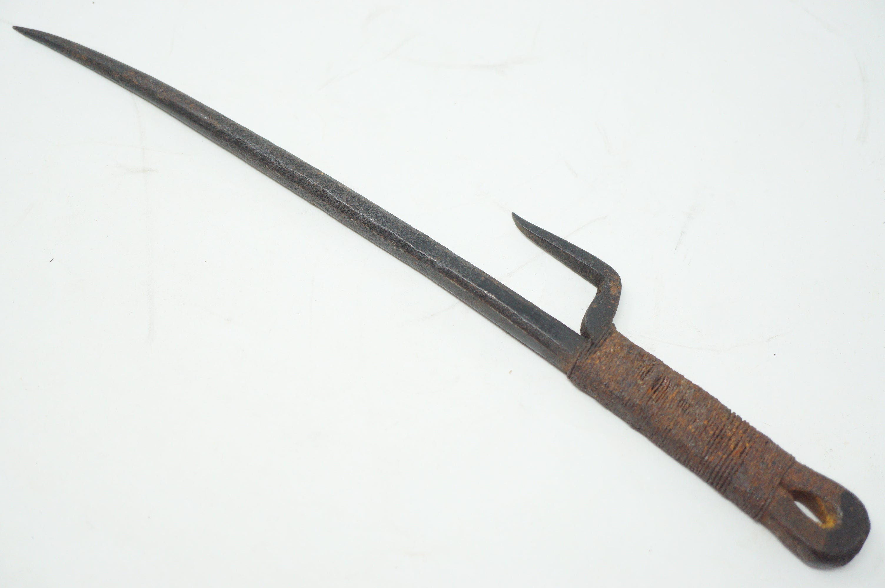 Antique Japanese Jute Police Patrol Stick Edo-Period Iron Original from Japan 0922F10