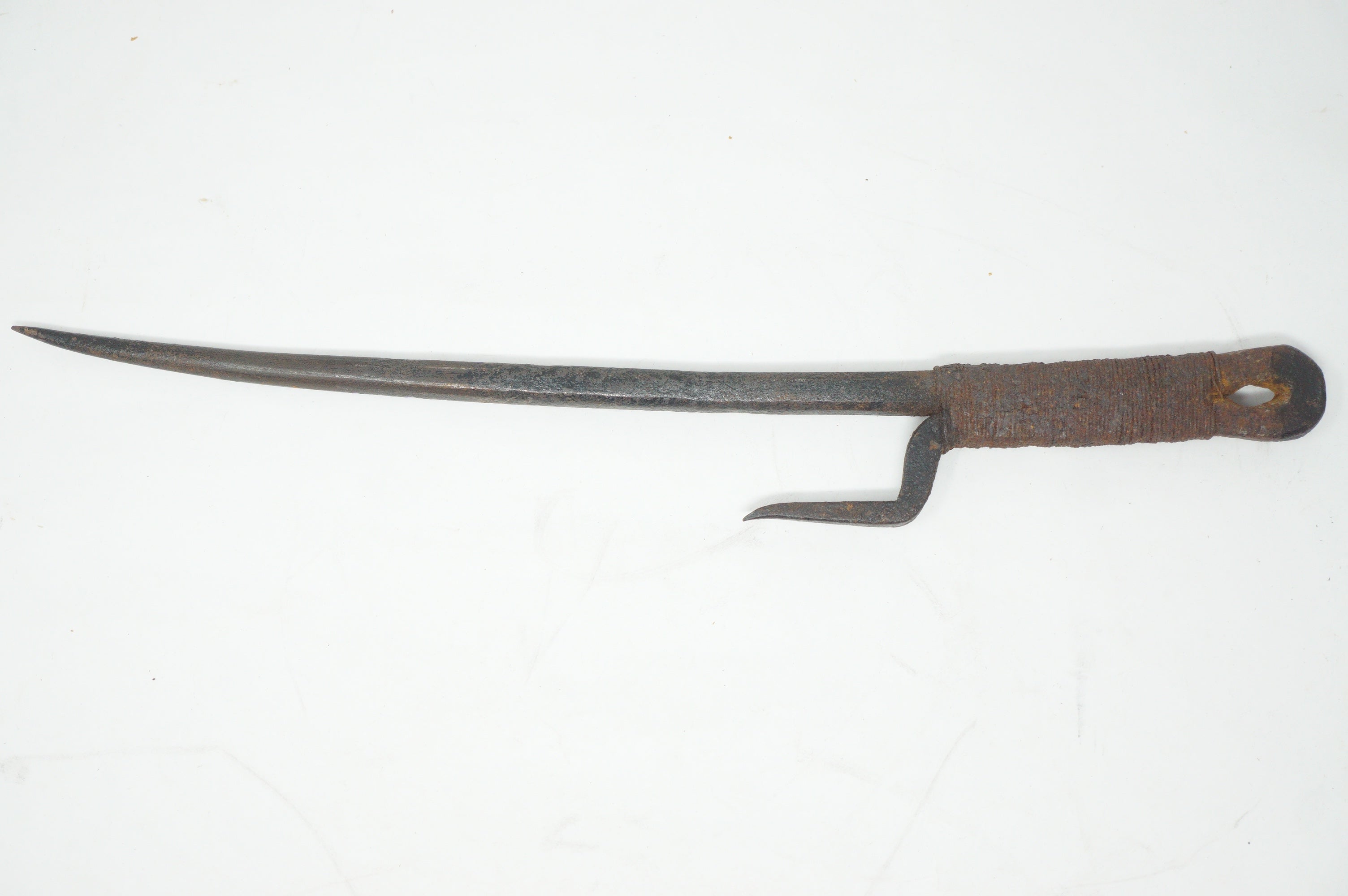 Antique Japanese Jute Police Patrol Stick Edo-Period Iron Original from Japan 0922F10