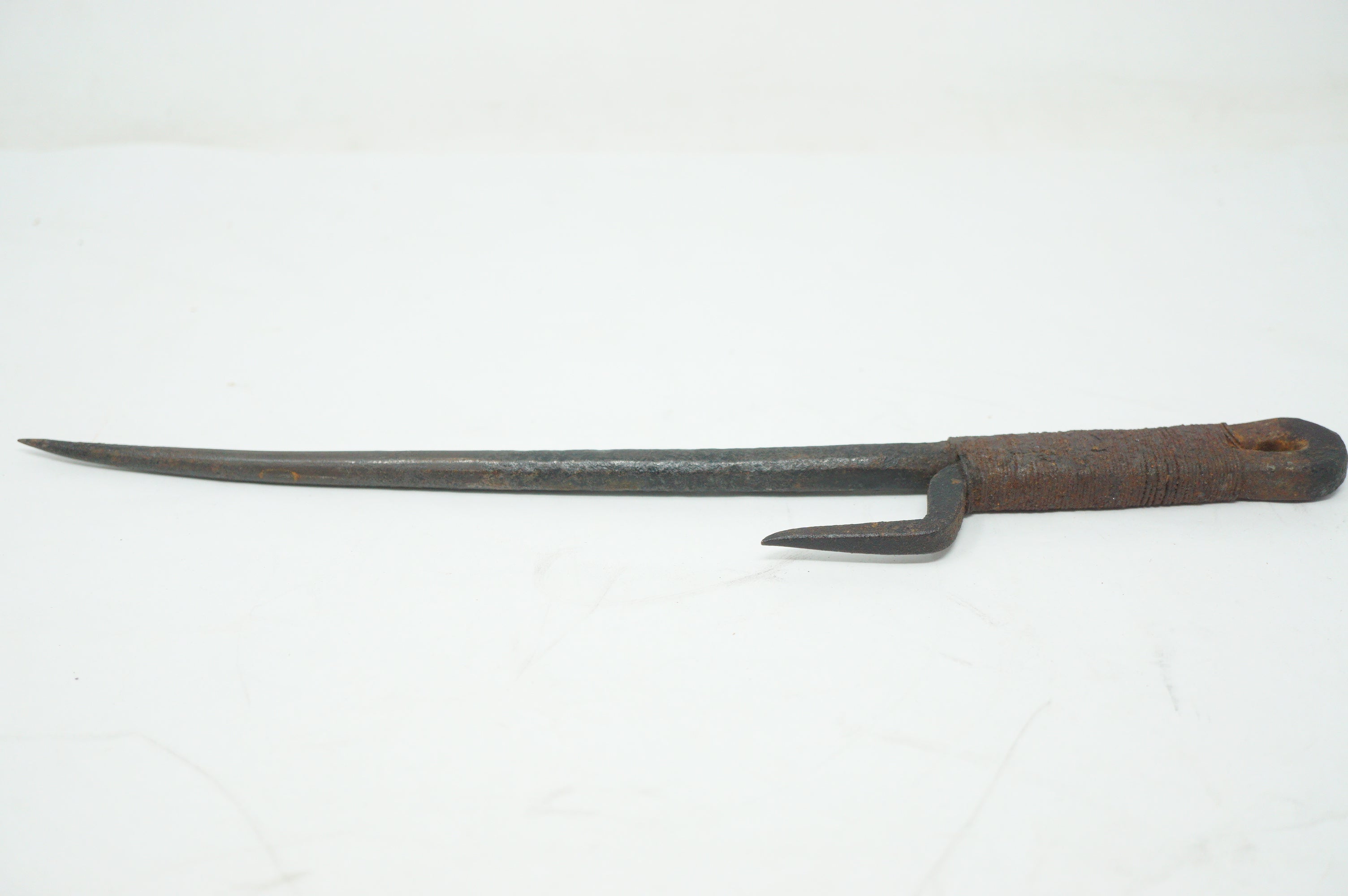 Antique Japanese Jute Police Patrol Stick Edo-Period Iron Original from Japan 0922F10