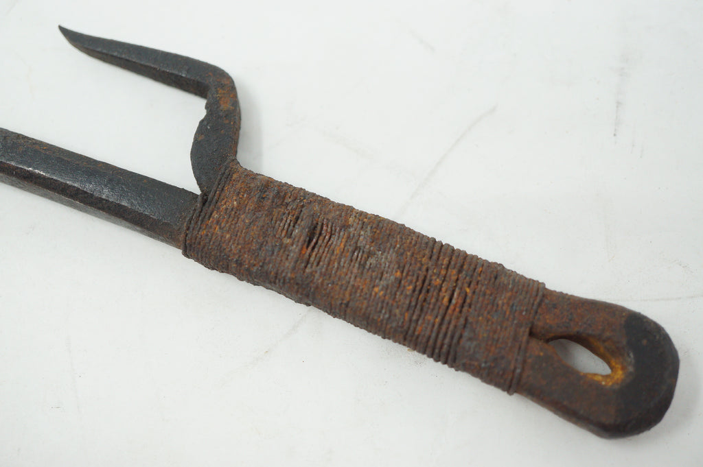 Antique Japanese Jute Police Patrol Stick Edo-Period Iron Original from Japan 0922F10