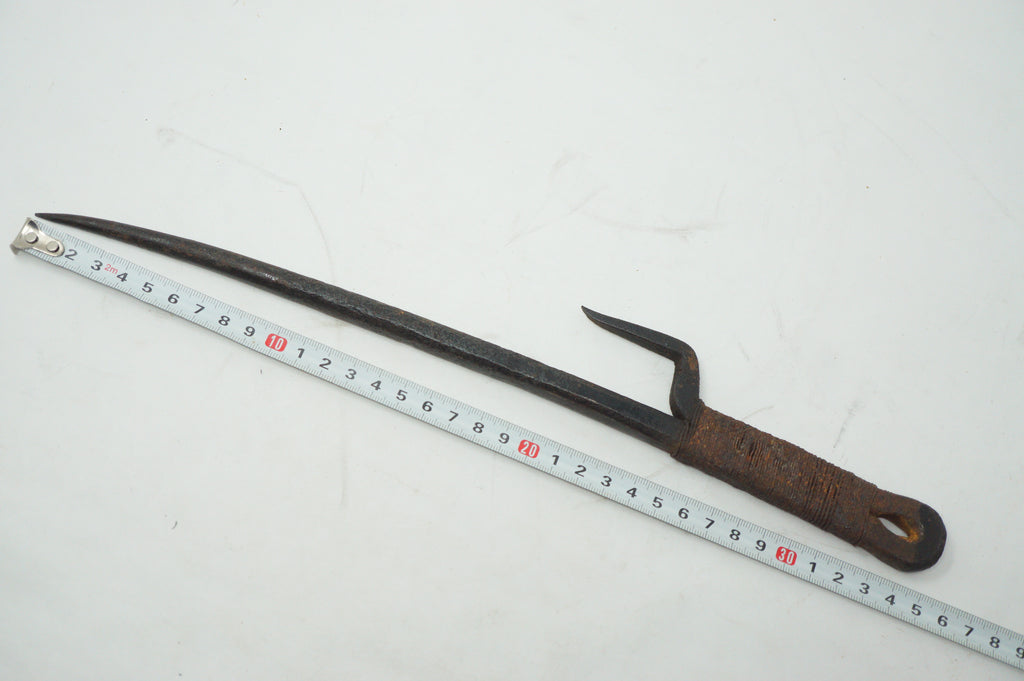 Antique Japanese Jute Police Patrol Stick Edo-Period Iron Original from Japan 0922F10