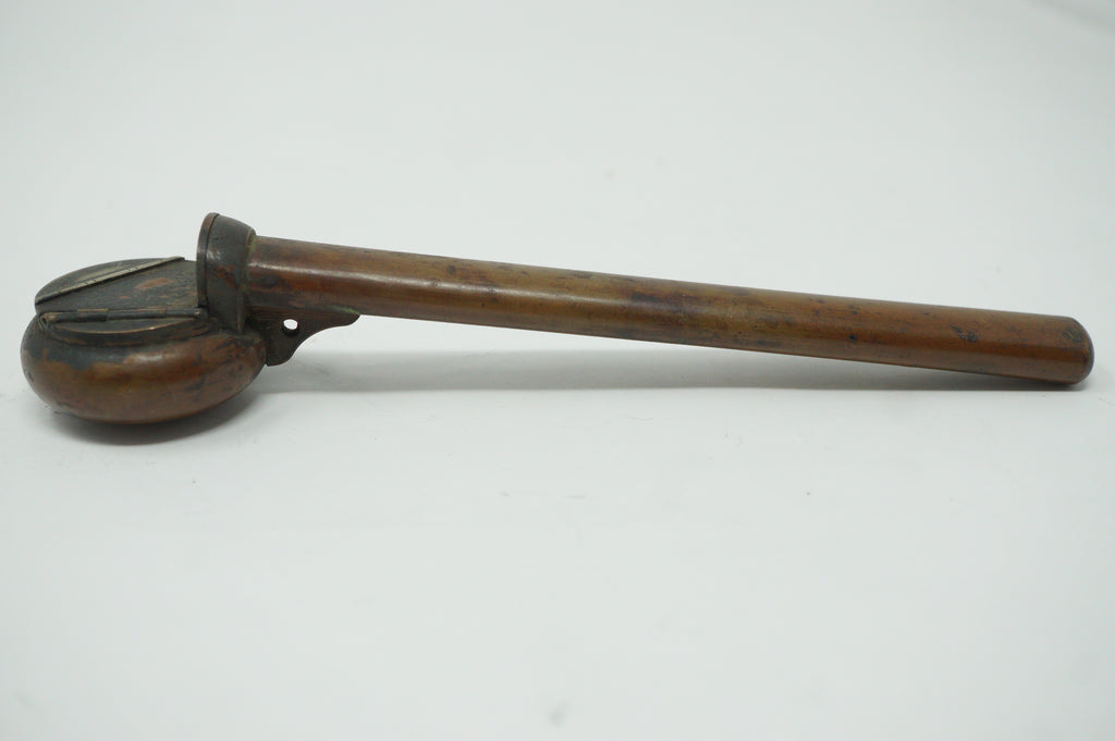 Japanese Portable Calligraphy Ink Container Antique Yatate made of Copper incl. Brush 0930F10