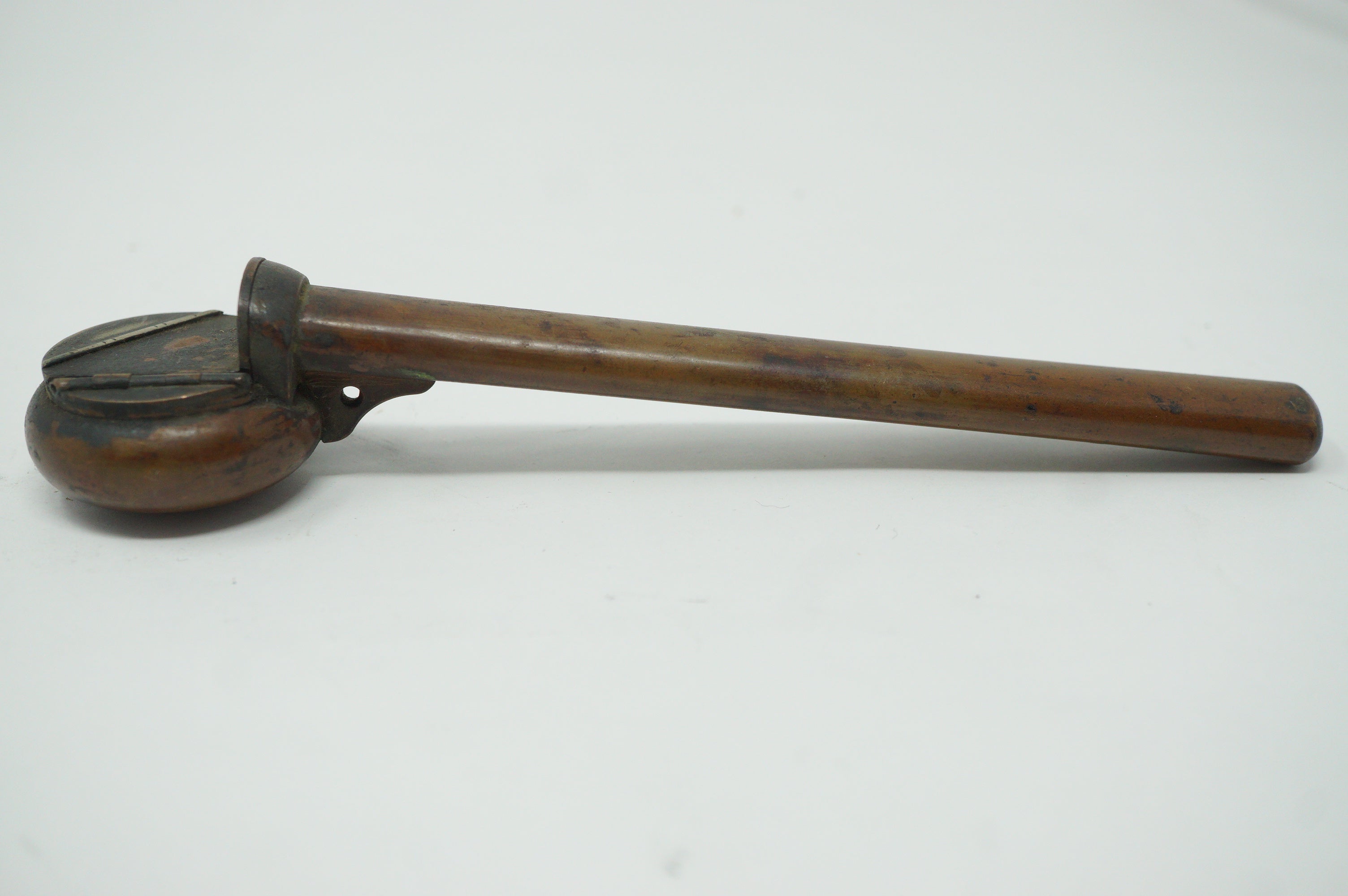 Japanese Portable Calligraphy Ink Container Antique Yatate made of Copper incl. Brush 0930F10