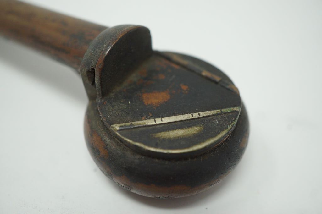 Japanese Portable Calligraphy Ink Container Antique Yatate made of Copper incl. Brush 0930F10