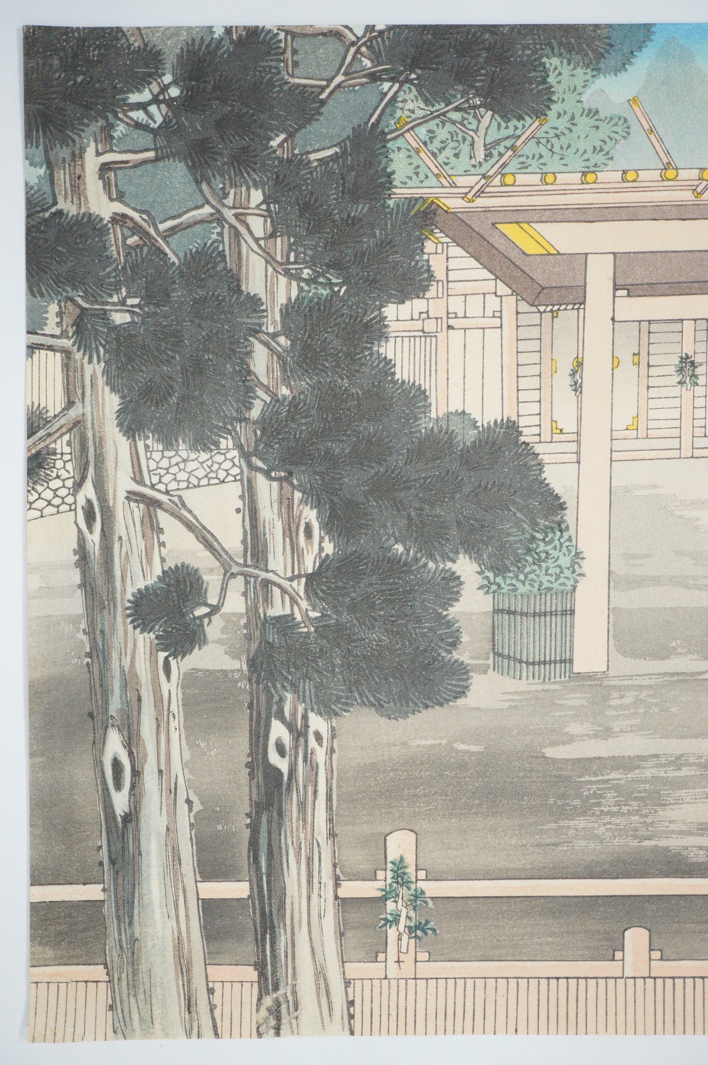 Japanese Woodblock Print 1937 Original by Yamanaka Kodo -Shrine Gate- from Japan 0625E10