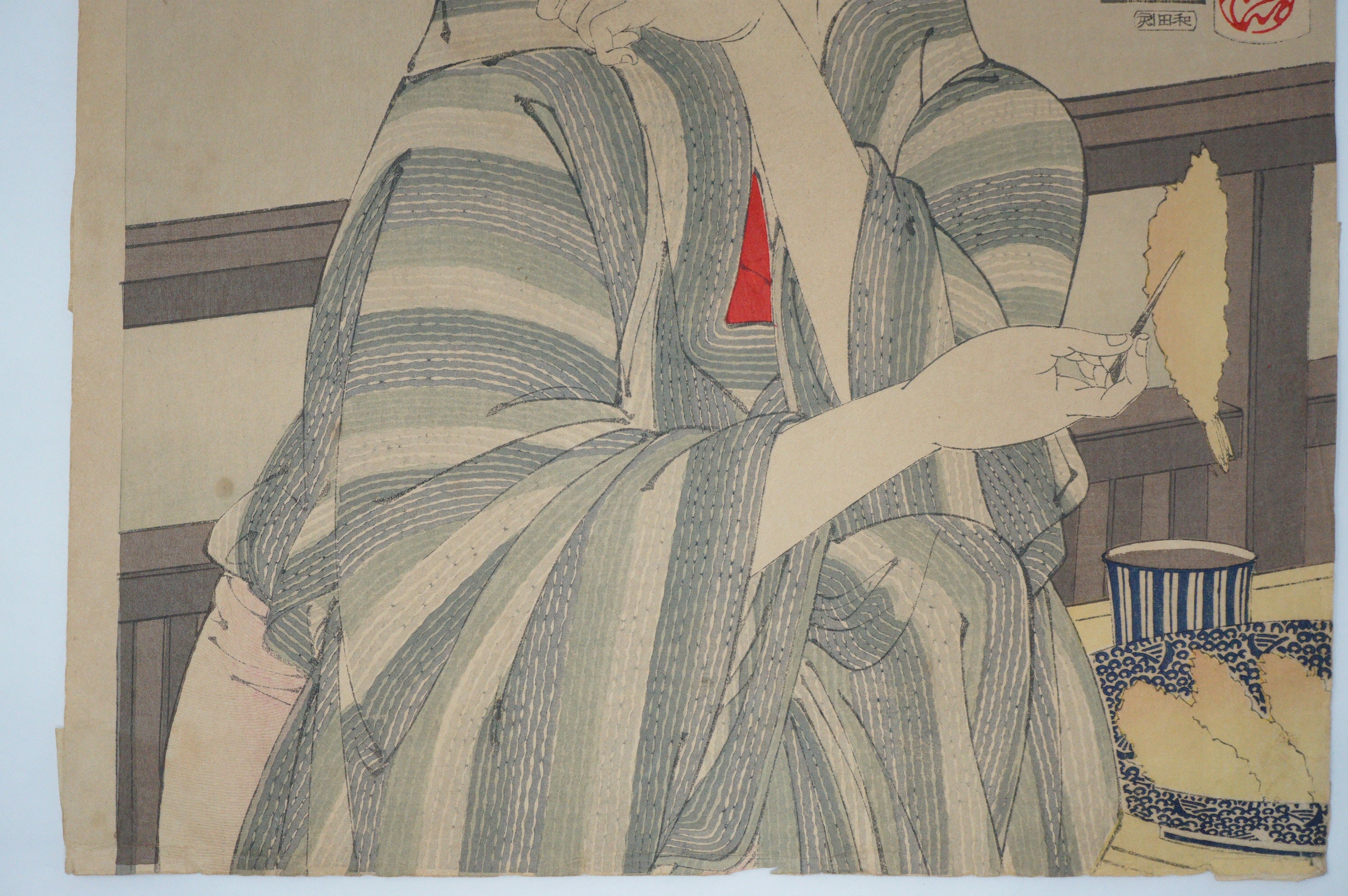 Seltener Yoshitoshi Holzschnitt Original "Looking Delicious" aus Japan 0310E10