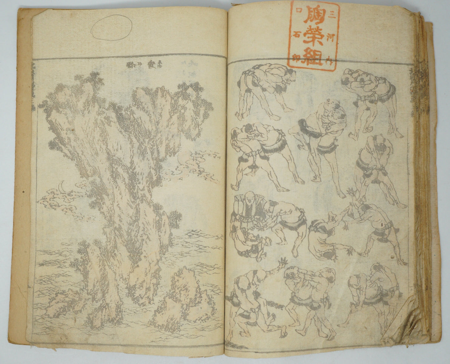 Japanese Antique Manga Booklet by Katsushika Hokusai Authentic from Japan 0905E10