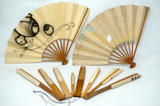 Japanese Sensu Folding Fan Collection x10 Vintage Original 扇子 from Japan 1127D10