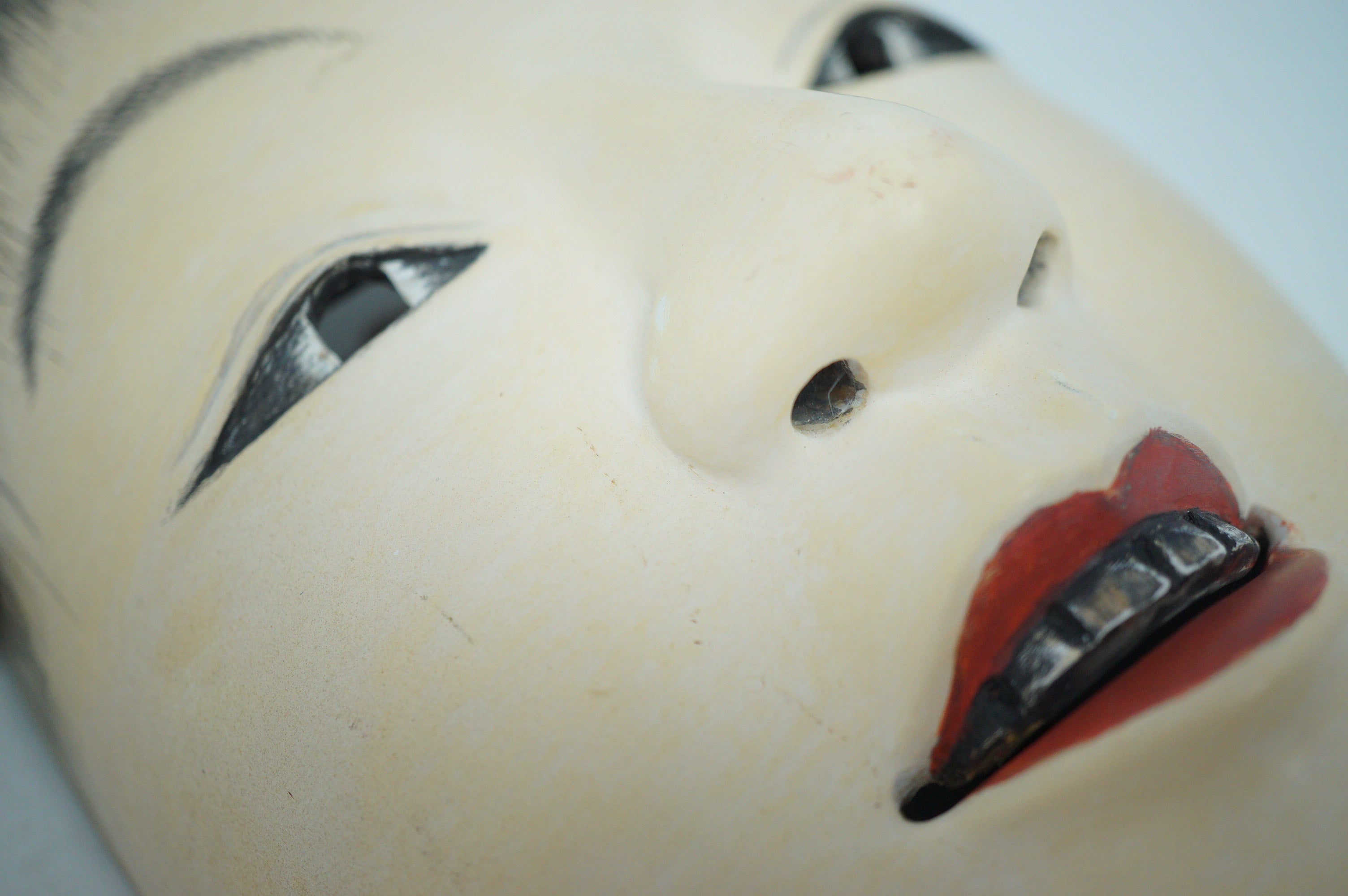Vintage Wooden Kyogen Theater Mask - Boy 0602D10