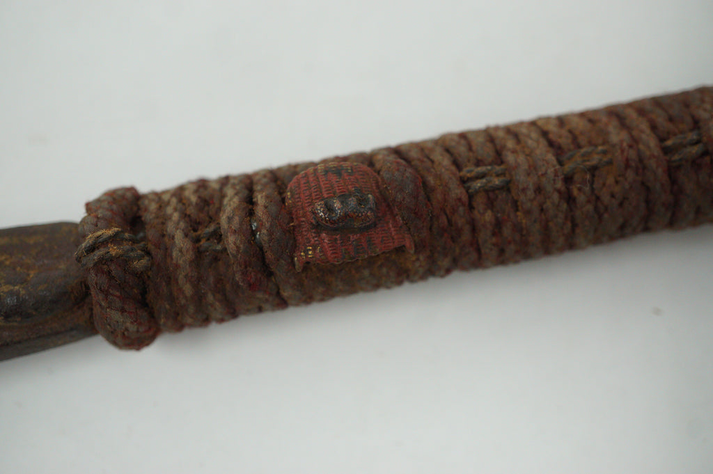 Antique Japanese Jute Iron Stick Edo Period Unique Tiger-Dragon Design Original from Japan 0331G10