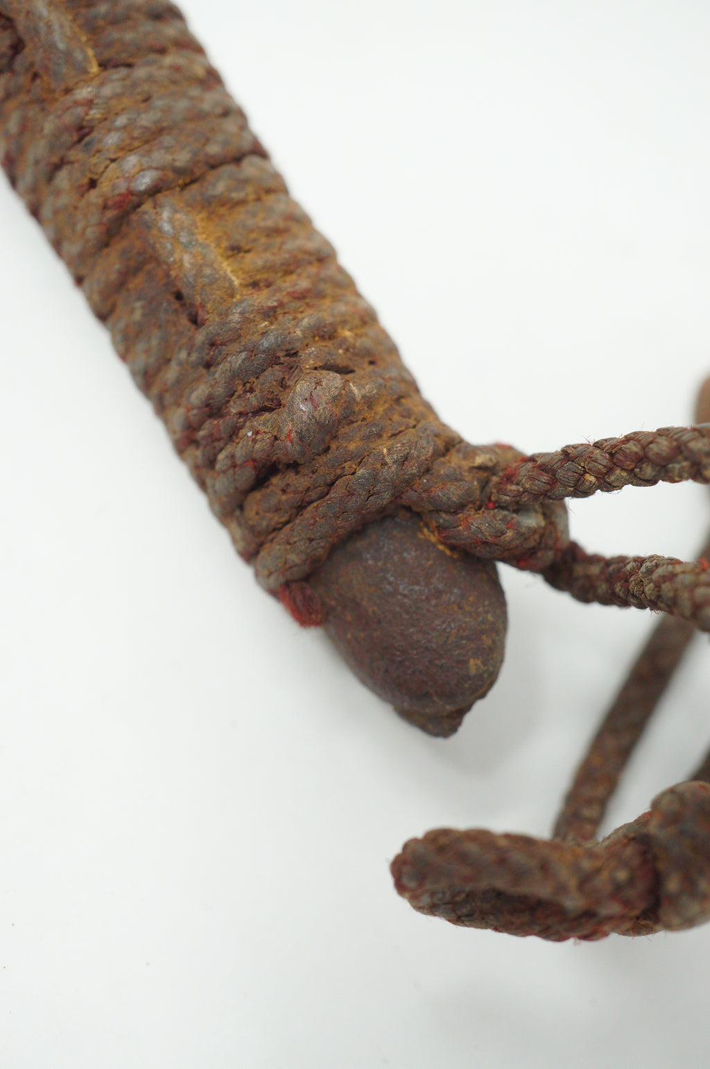 Antique Japanese Jute Iron Stick Edo Period Unique Tiger-Dragon Design Original from Japan 0331G10