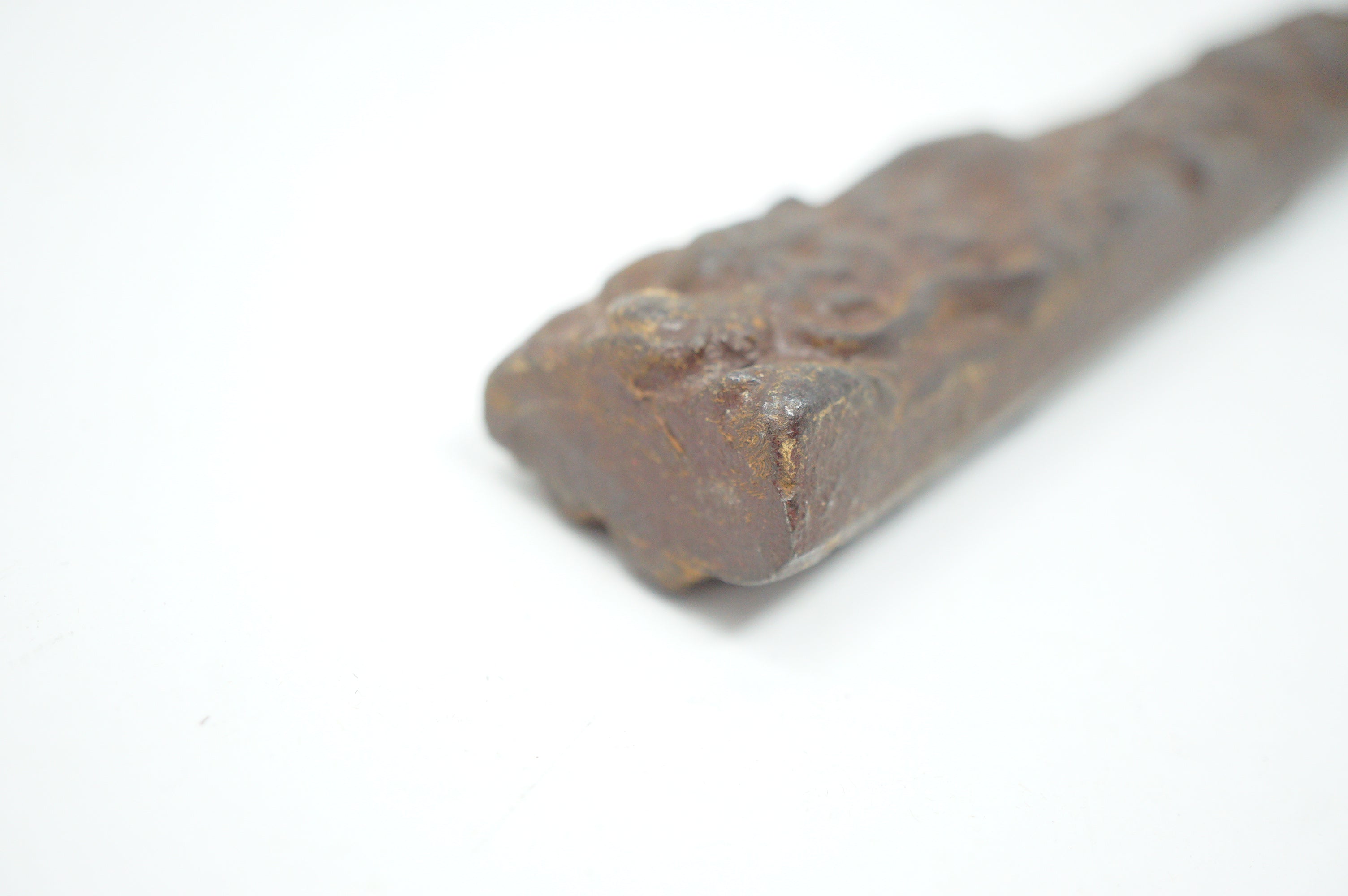 Antique Japanese Jute Iron Stick Edo Period Unique Tiger-Dragon Design Original from Japan 0331G10